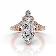 Tia Moissanite & Diamond Ring - 14K Rose Gold