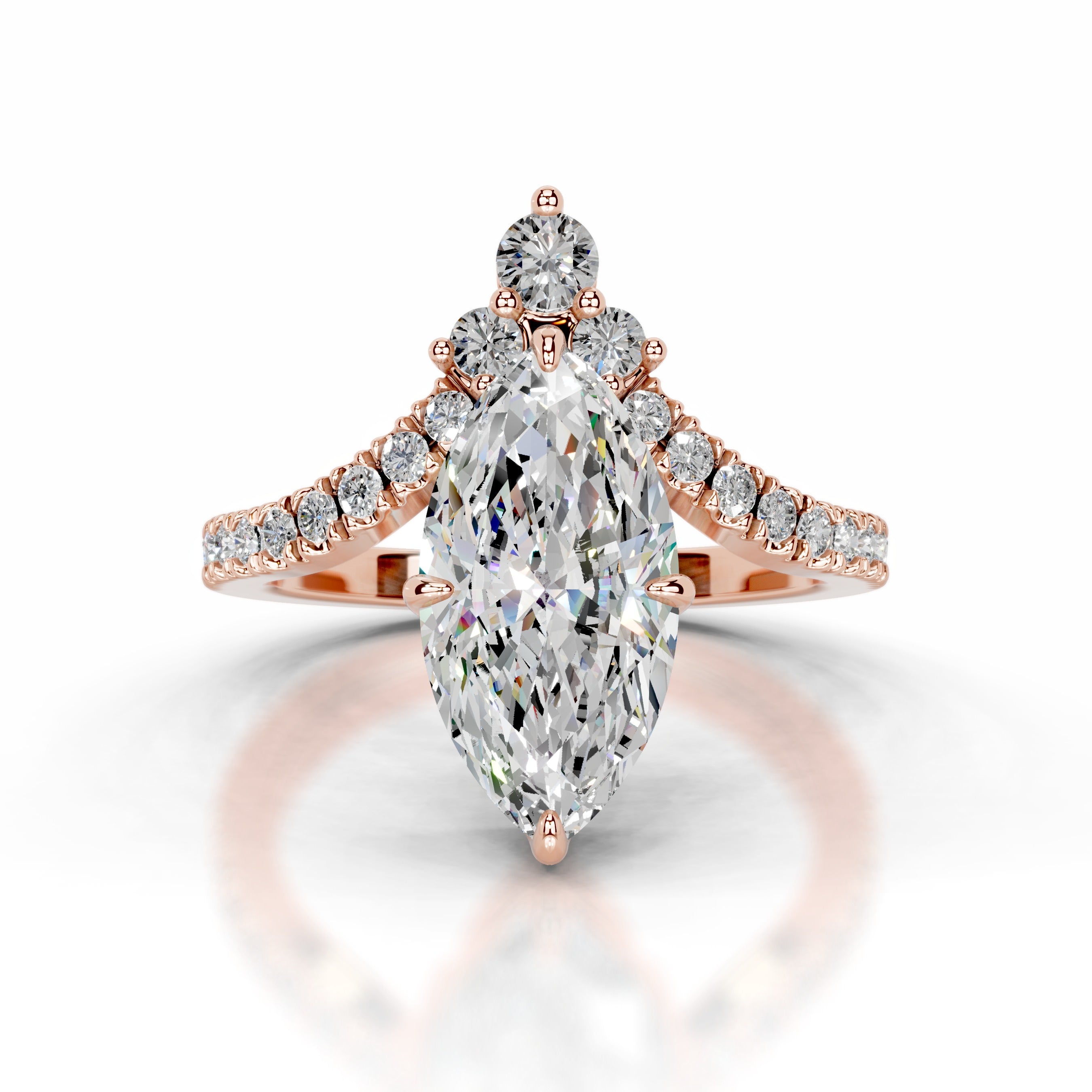 Tia Moissanite & Diamonds Ring - 14K Rose Gold