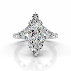 Tia Moissanite & Diamond Ring - Platinum