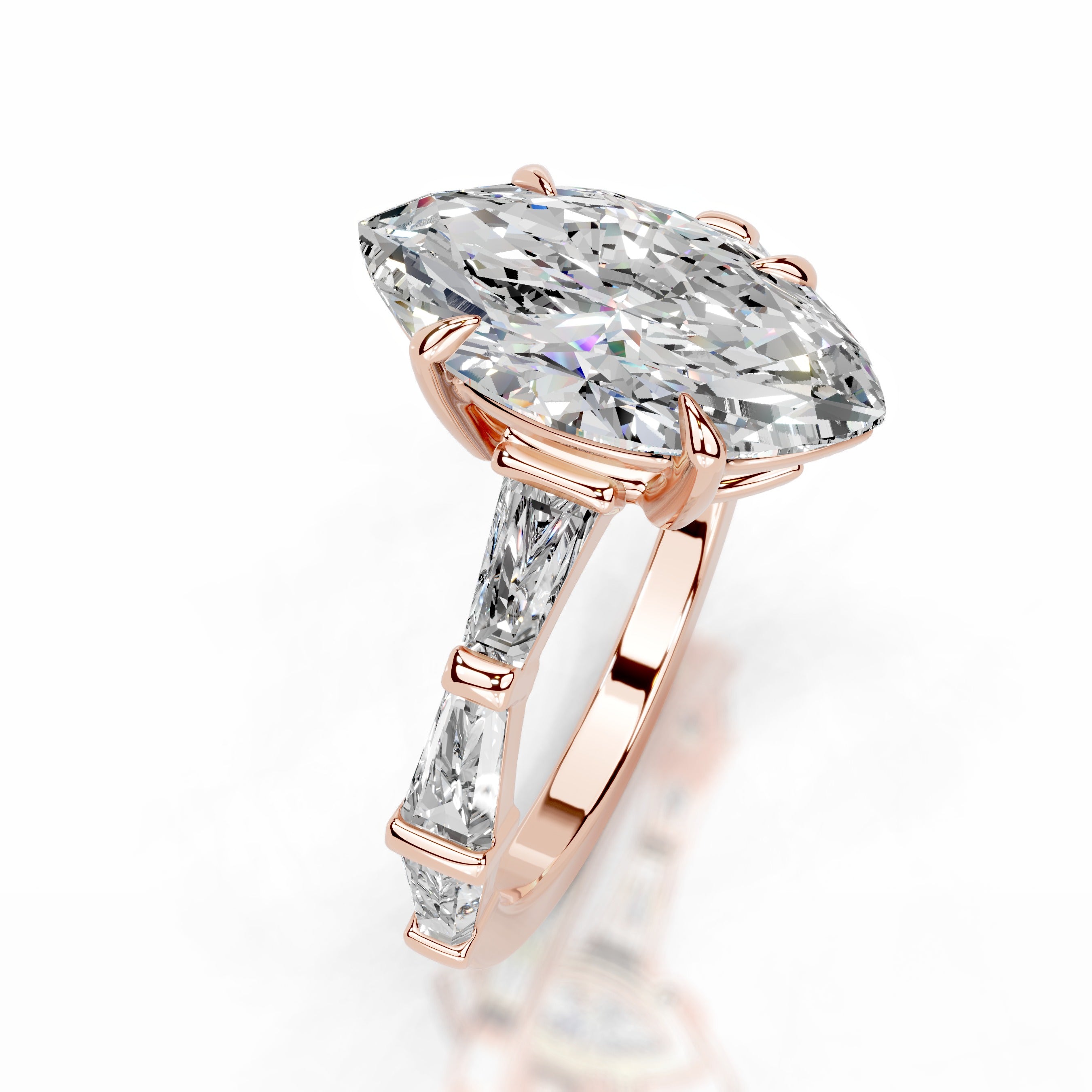 Nidia Moissanite & Diamonds Ring - 14K Rose Gold