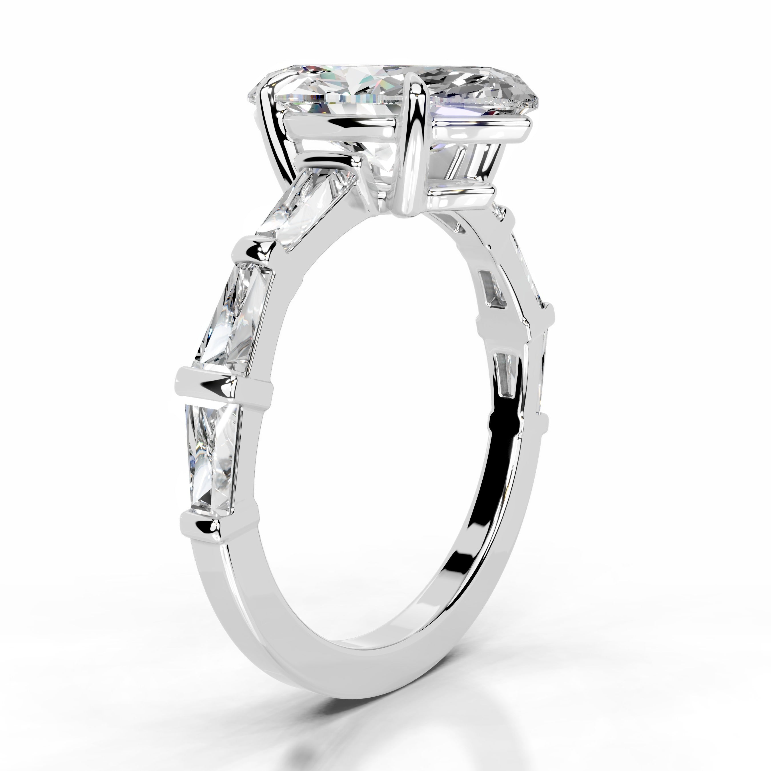 Nidia Moissanite & Diamonds Ring - 14K White Gold