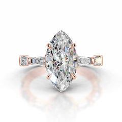 Nidia Moissanite & Diamond Ring - 14K Rose Gold