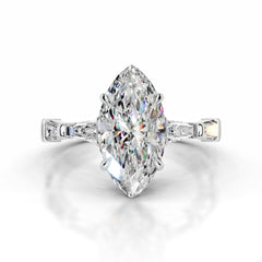 Nidia Moissanite & Diamond Ring - Platinum