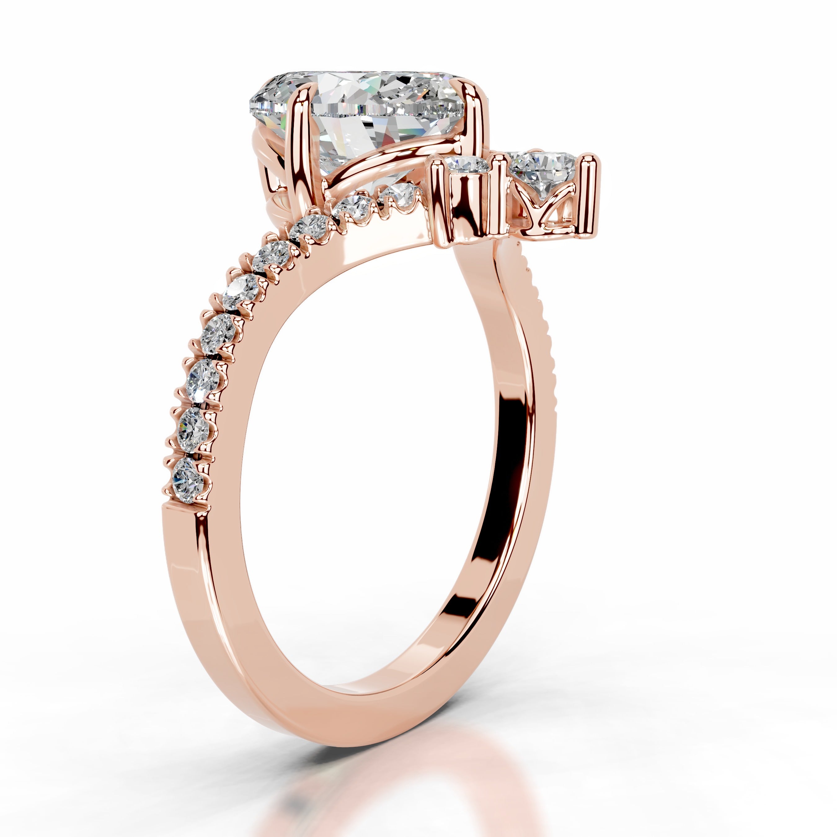 Thea Moissanite & Diamond Ring - 14K Rose Gold