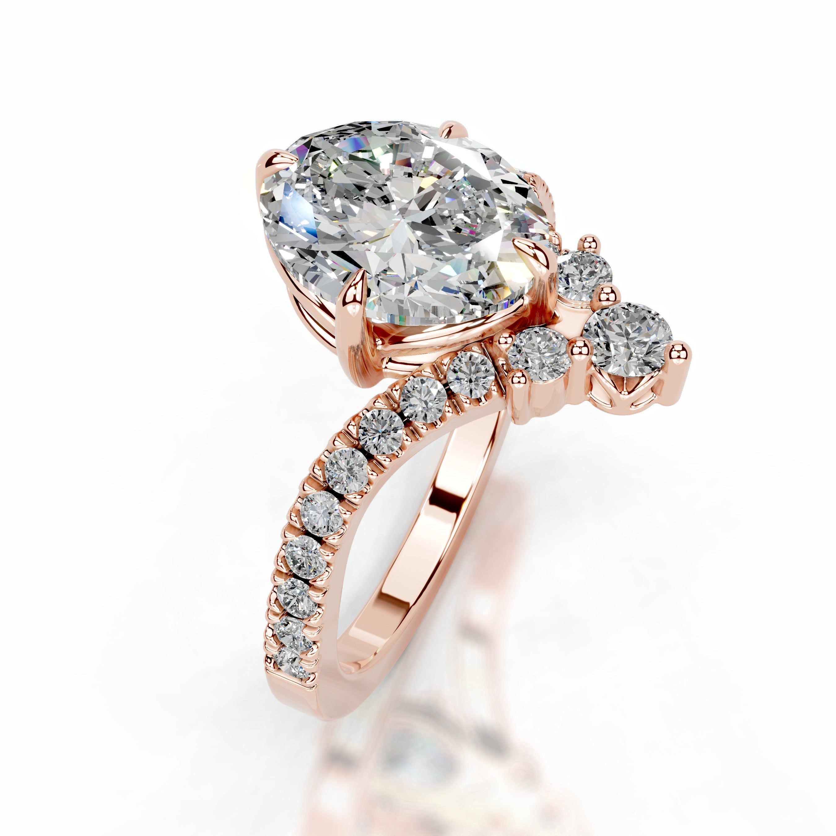 Thea Moissanite & Diamond Ring - 14K Rose Gold