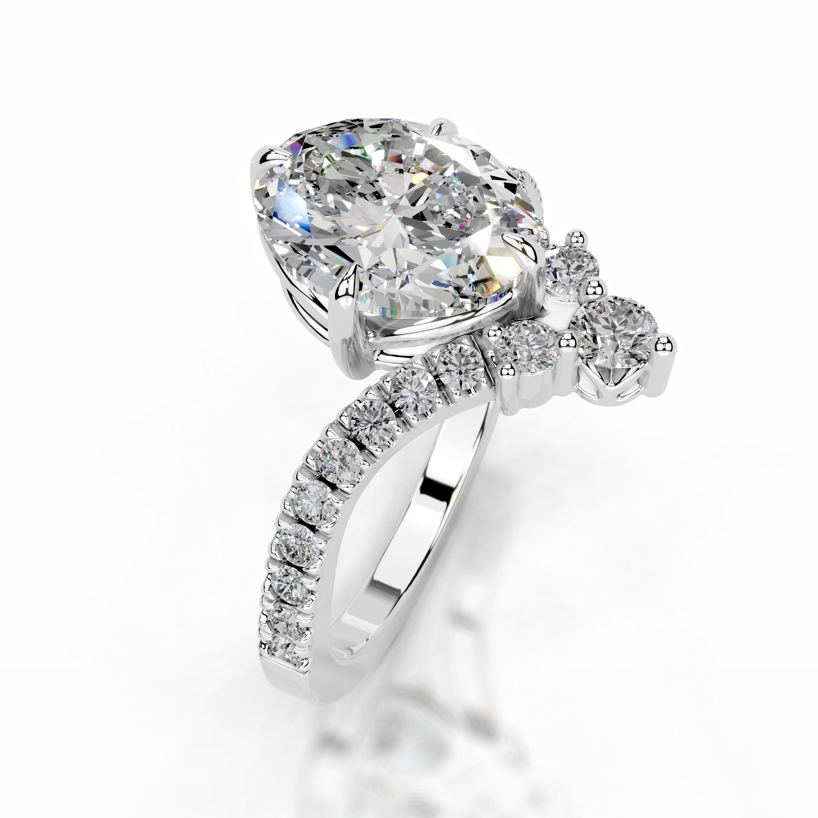 Thea Moissanite & Diamonds Ring - Platinum