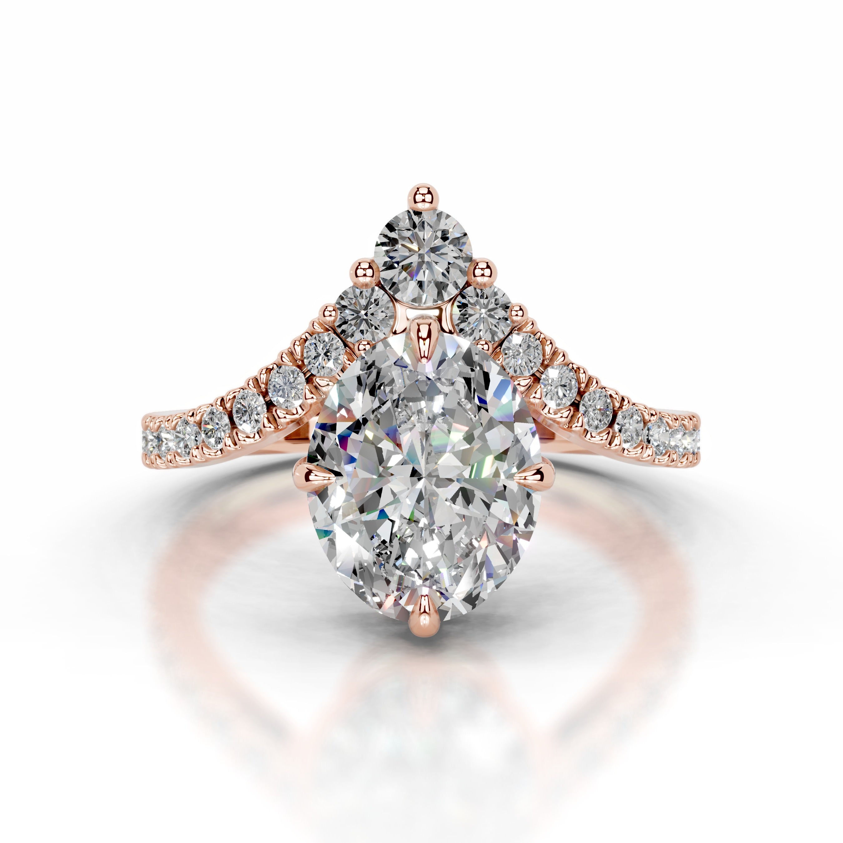 Thea Moissanite & Diamonds Ring - 14K Rose Gold