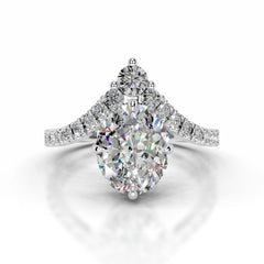 Thea Moissanite & Diamond Ring - Platinum