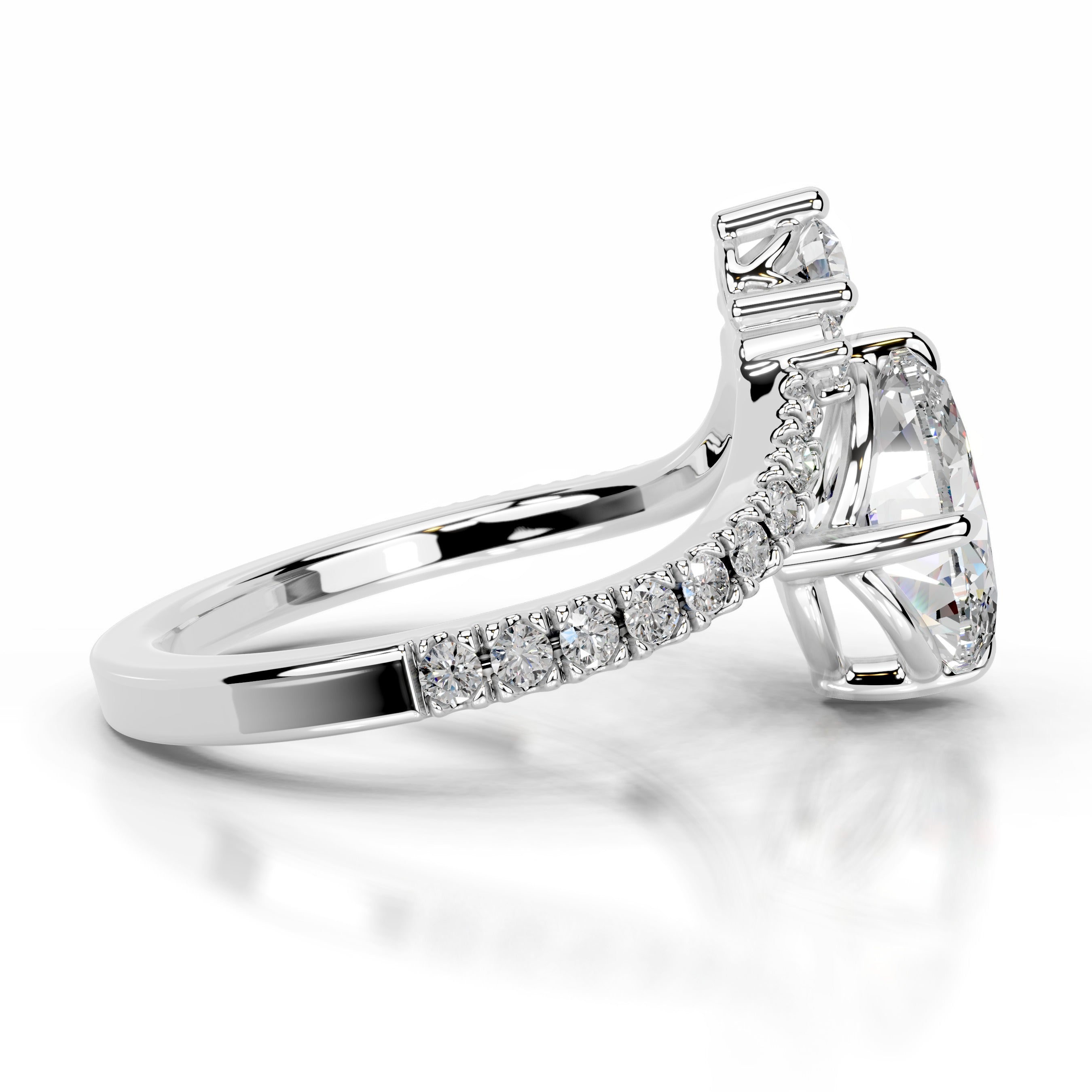 Thea Moissanite & Diamonds Ring - 18K White Gold