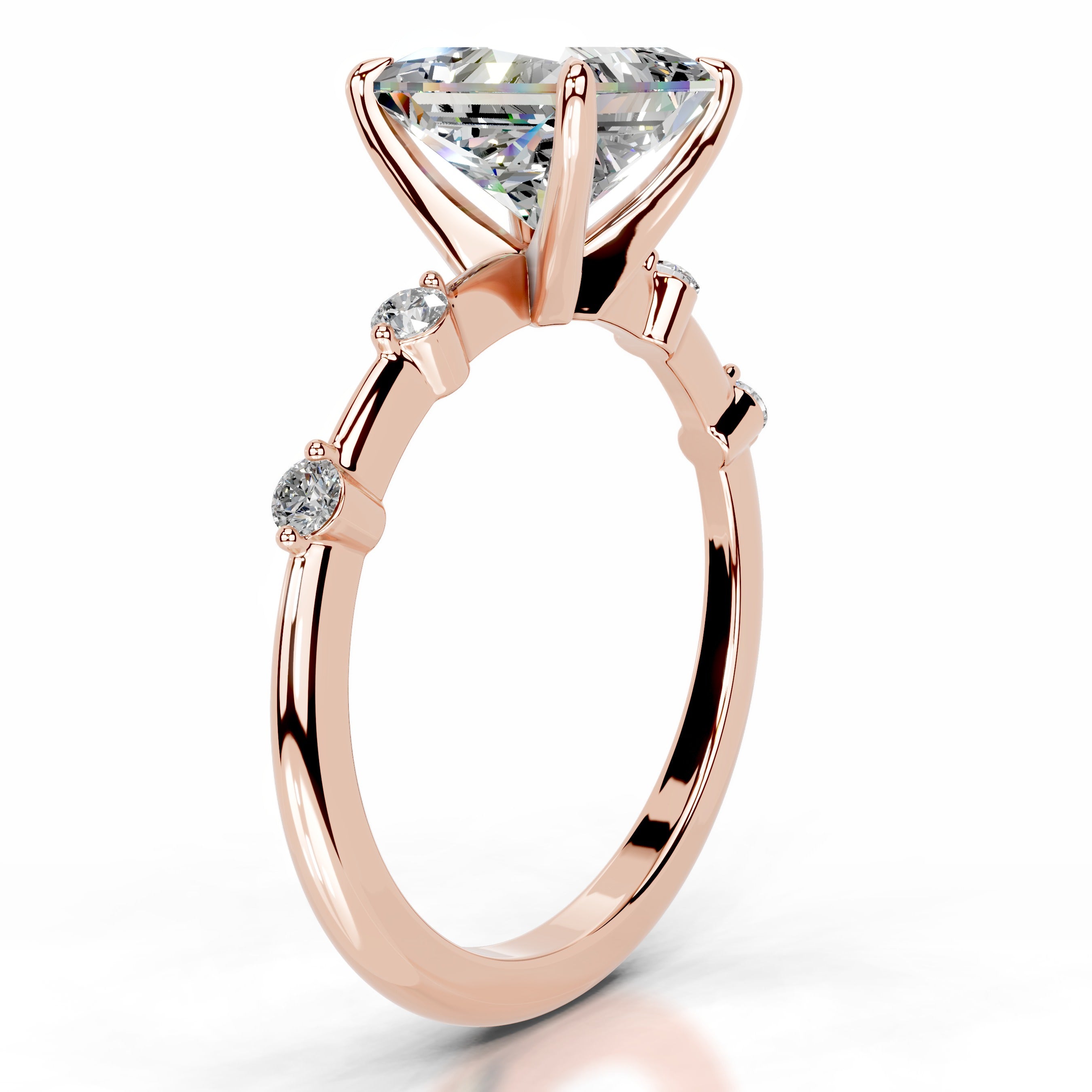 Timmey Moissanite & Diamonds Ring  - 14K Rose Gold