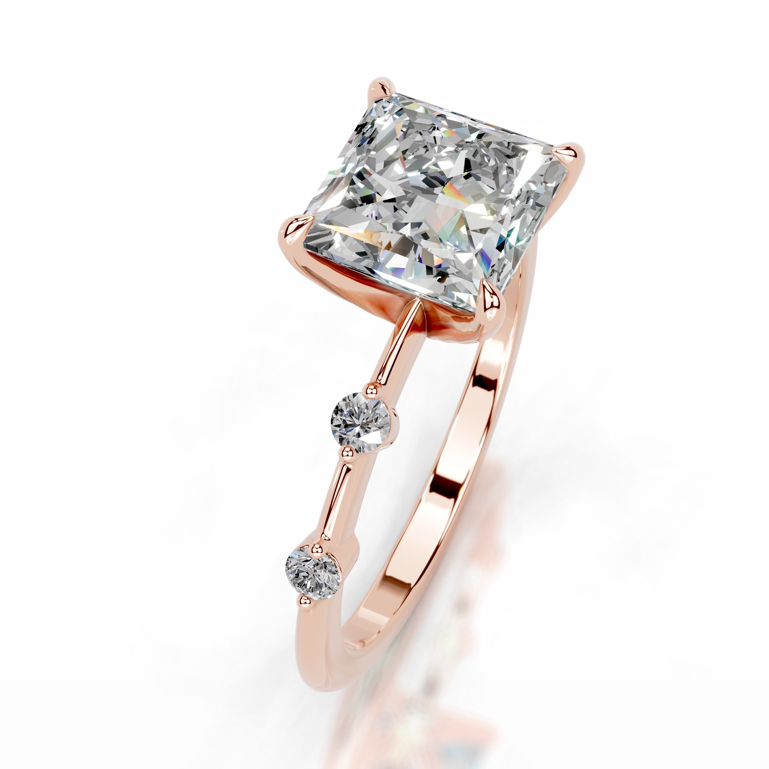 Timmey Moissanite & Diamonds Ring  - 14K Rose Gold