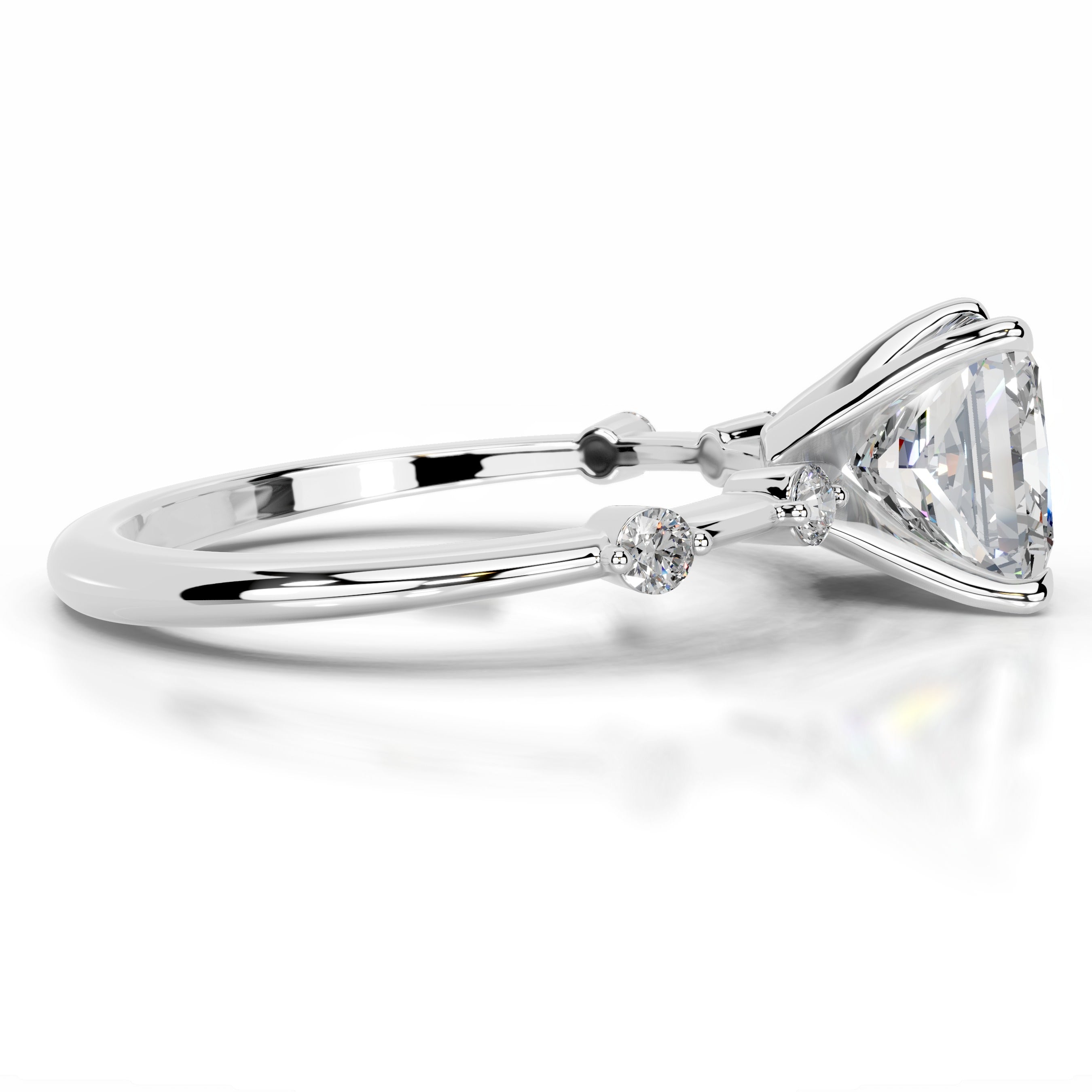 Timmey Moissanite & Diamonds Ring  - 18K White Gold