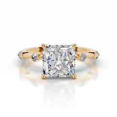 Timmey Moissanite & Diamond Ring - 18K Yellow Gold
