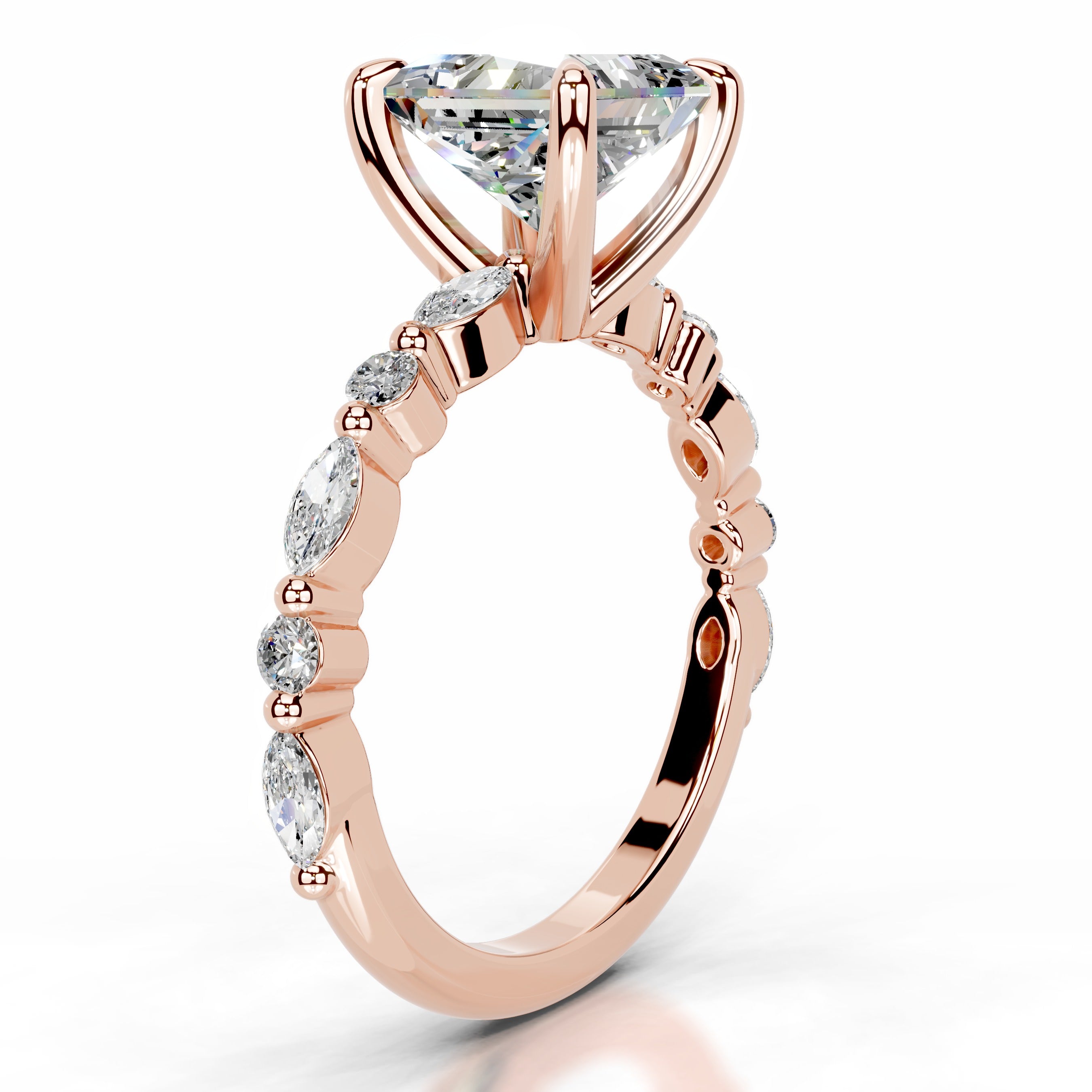 Lagertha Moissanite & Diamonds Ring - 14K Rose Gold