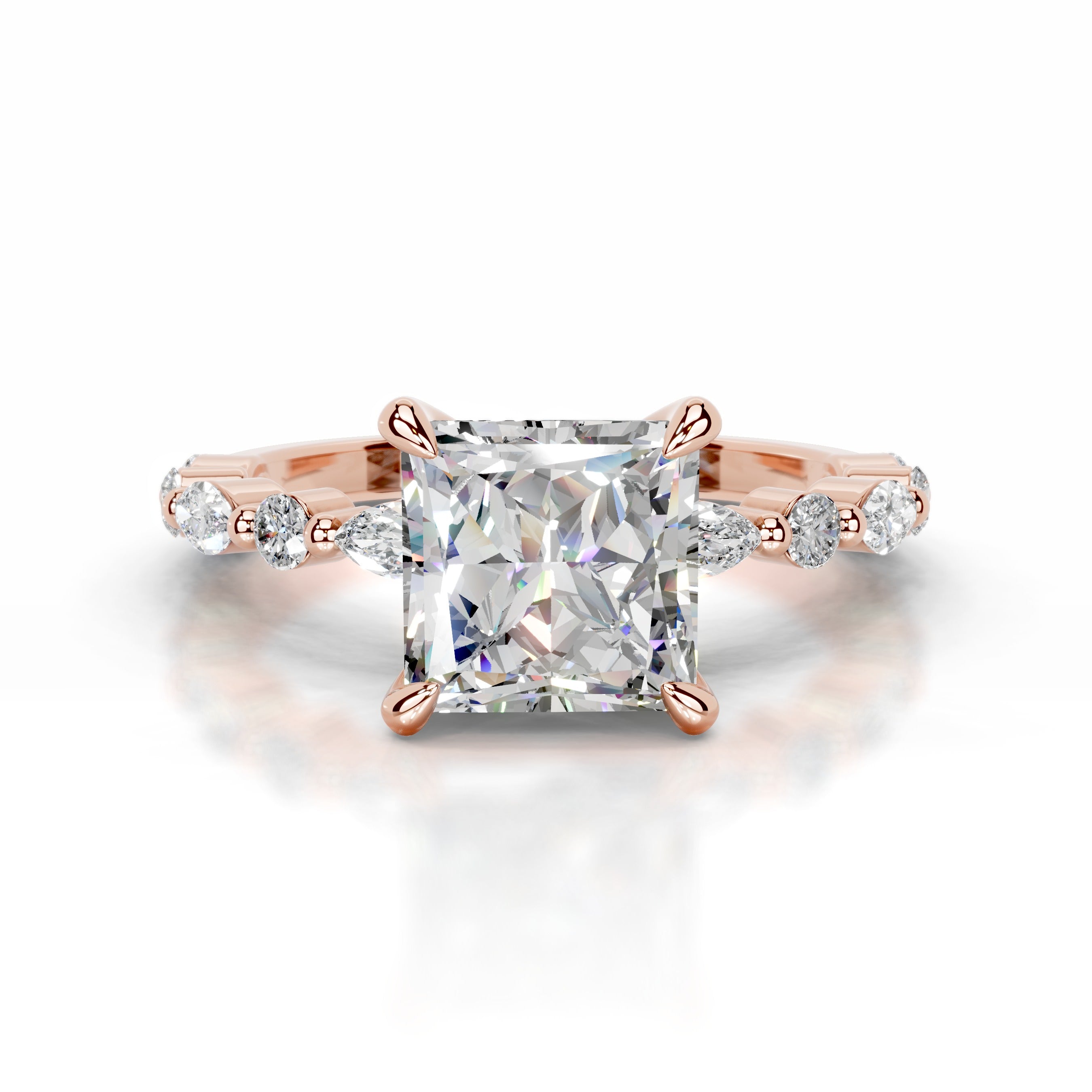 Lagertha Moissanite & Diamonds Ring - 14K Rose Gold