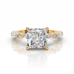 Lagertha Moissanite & Diamond Ring - 18K Yellow Gold