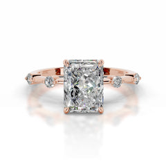 Liv Moissanite & Diamond Ring - 14K Rose Gold