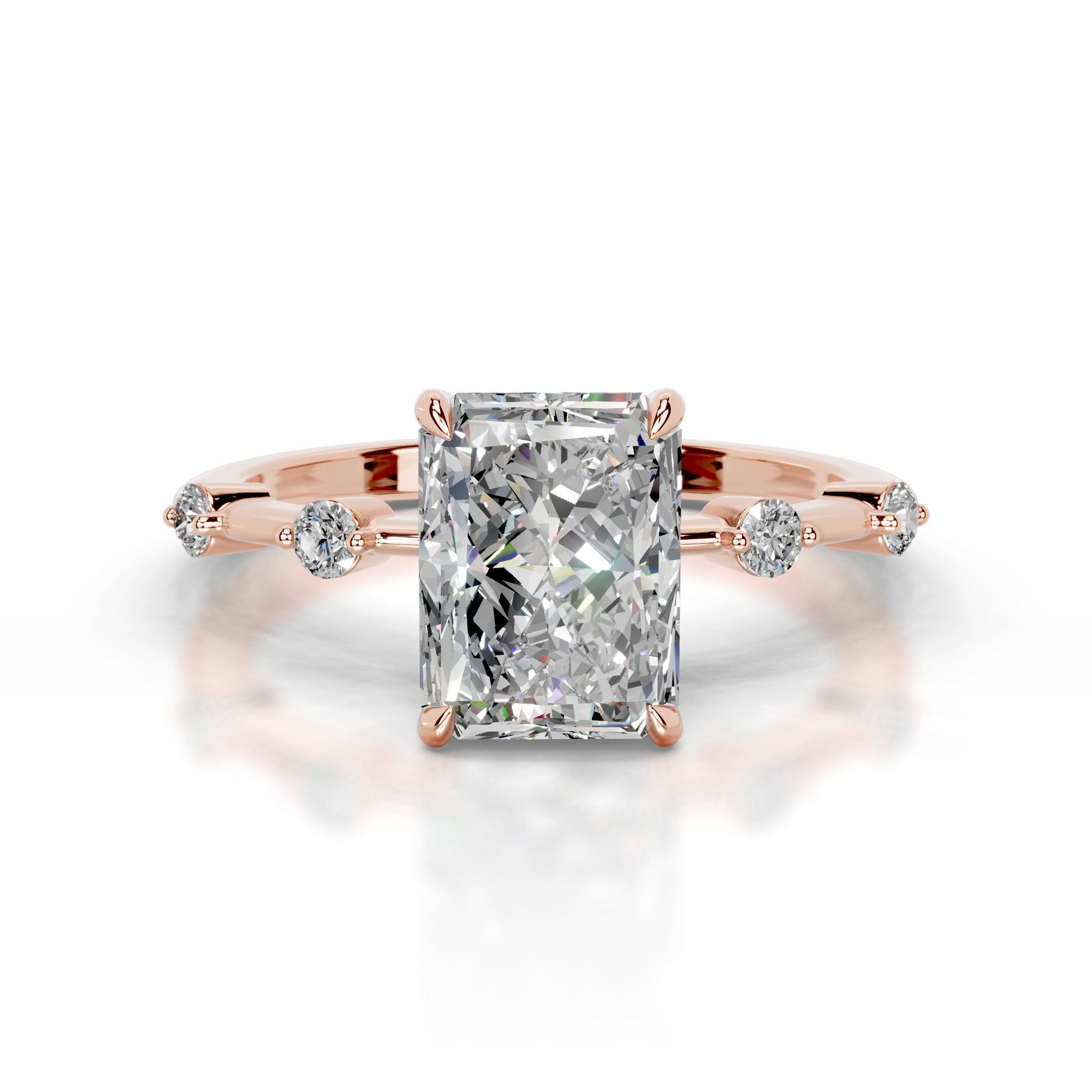 Liv Moissanite & Diamonds Ring - 14K Rose Gold