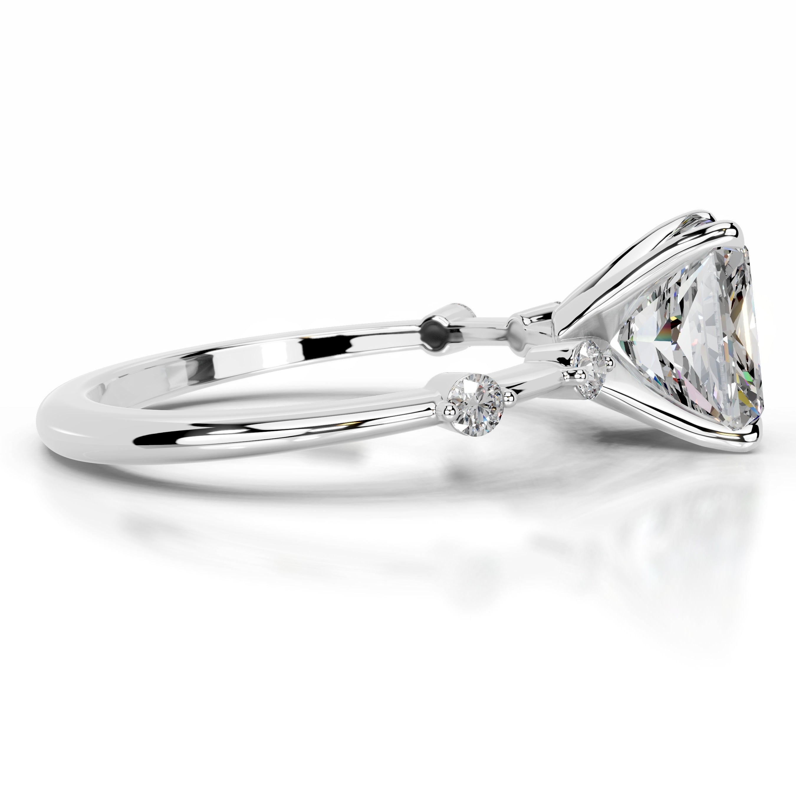 Liv Moissanite & Diamonds Ring - 18K White Gold