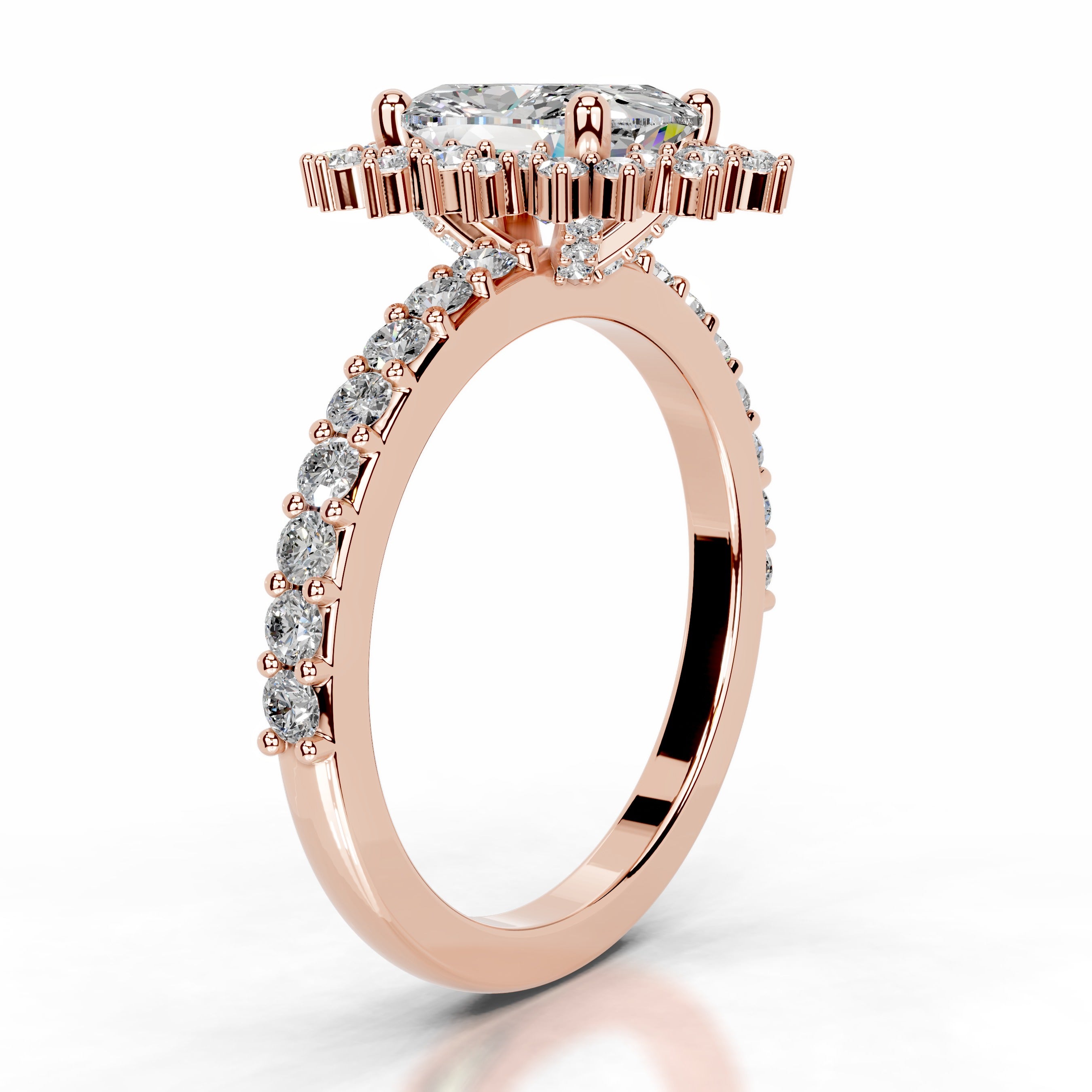 Bodil Moissanite & Diamonds Ring  - 14K Rose Gold