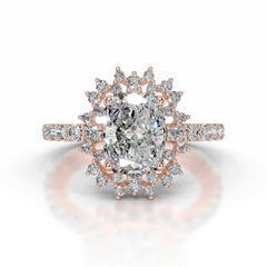 Bodil Moissanite & Diamond Ring - 14K Rose Gold