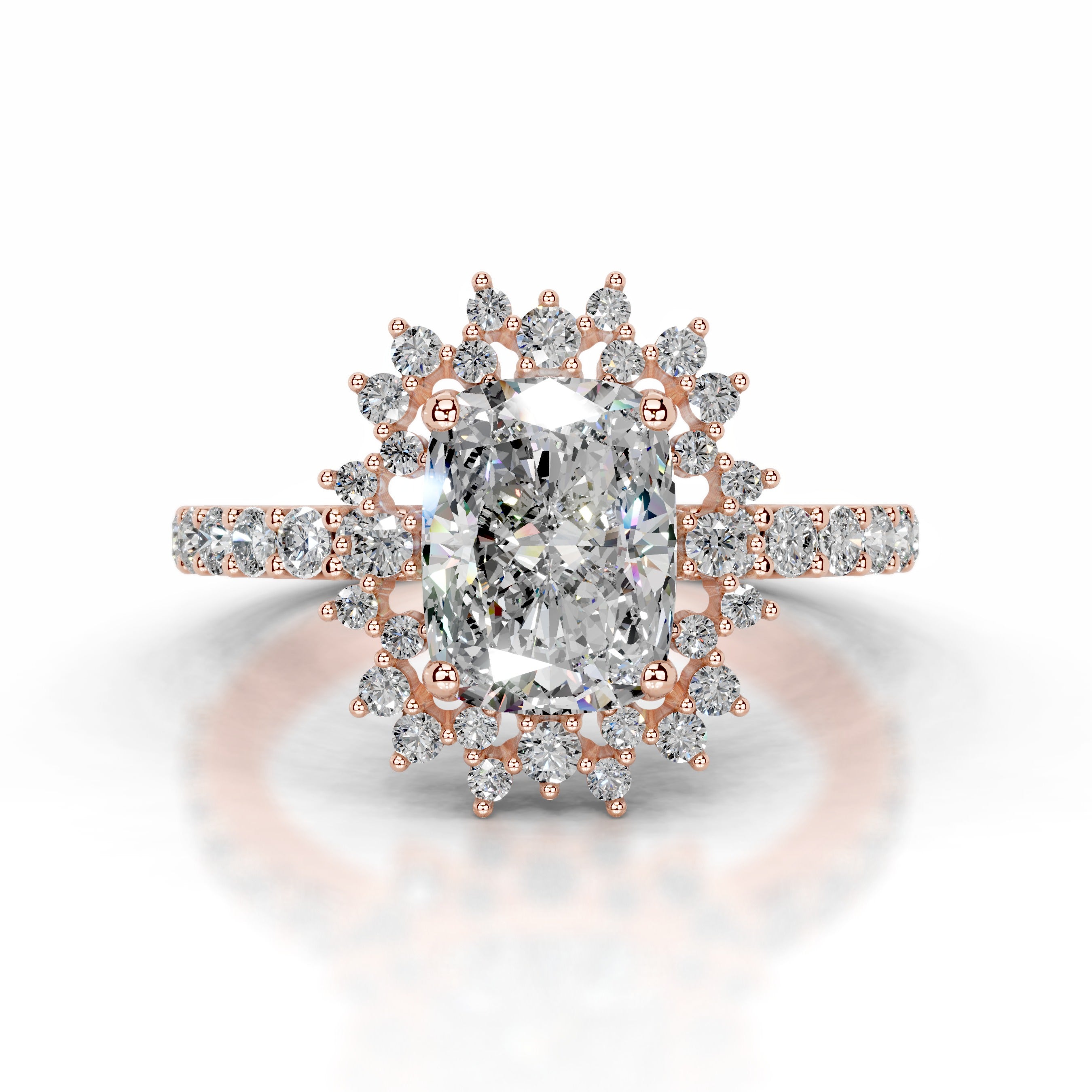 Bodil Moissanite & Diamonds Ring  - 14K Rose Gold