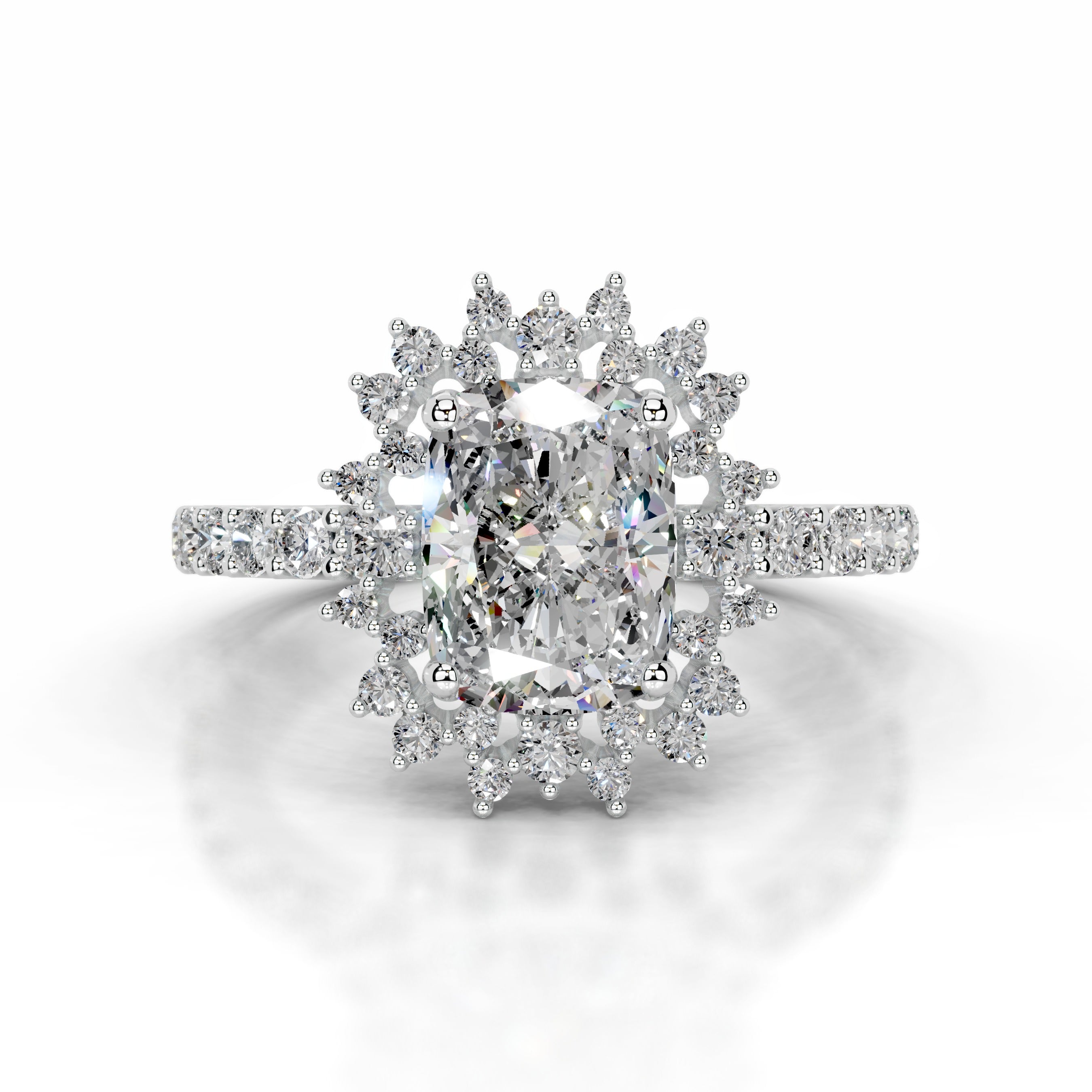 Bodil Moissanite & Diamonds Ring  - 18K White Gold