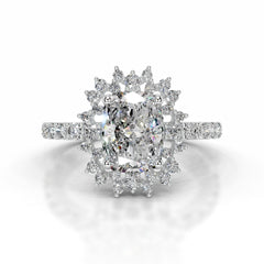 Bodil Moissanite & Diamond Ring - Platinum
