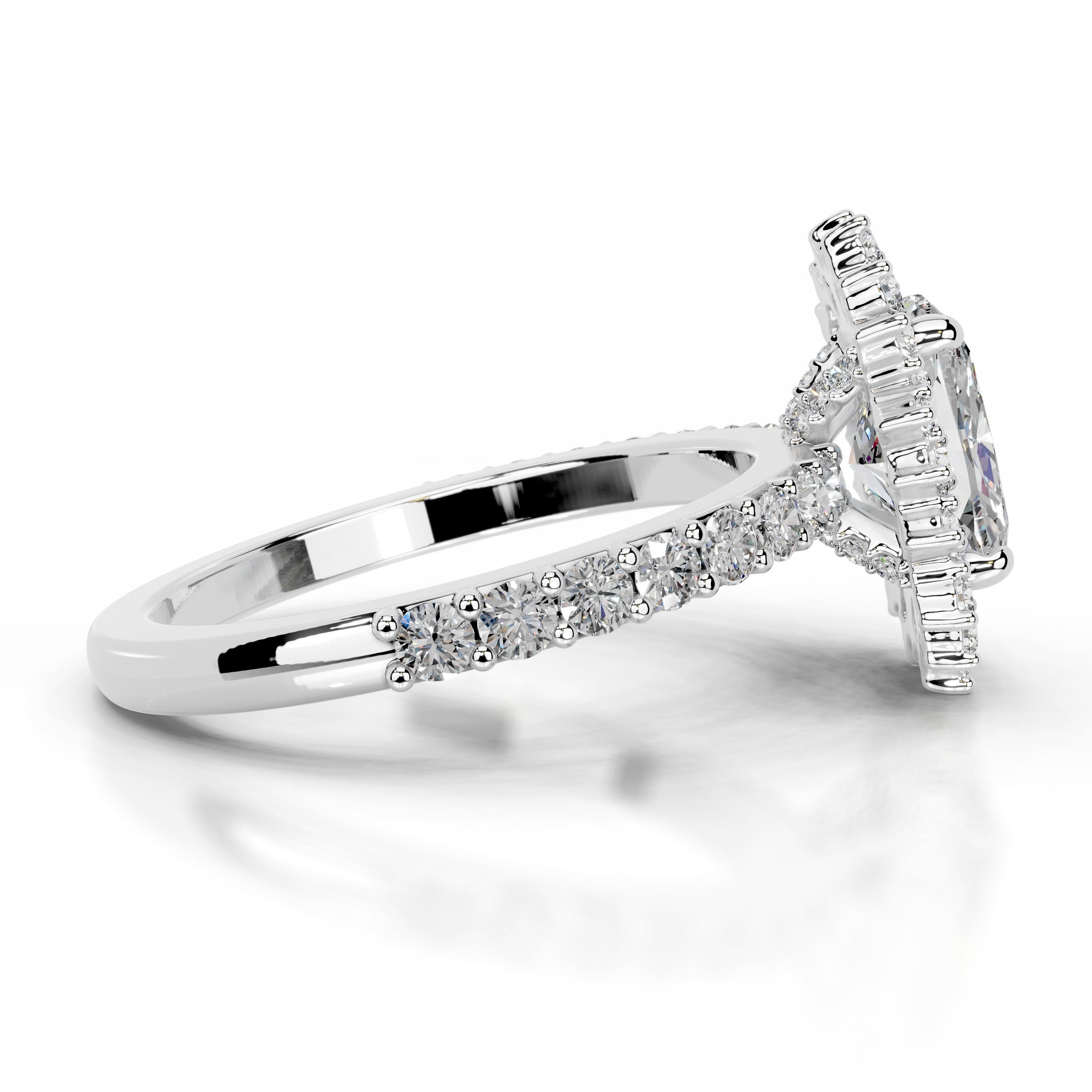 Bodil Moissanite & Diamonds Ring  - 14K White Gold