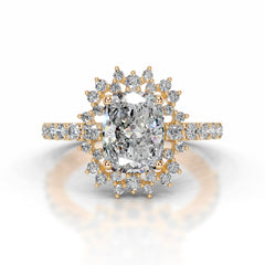 Bodil Moissanite & Diamond Ring - 18K Yellow Gold