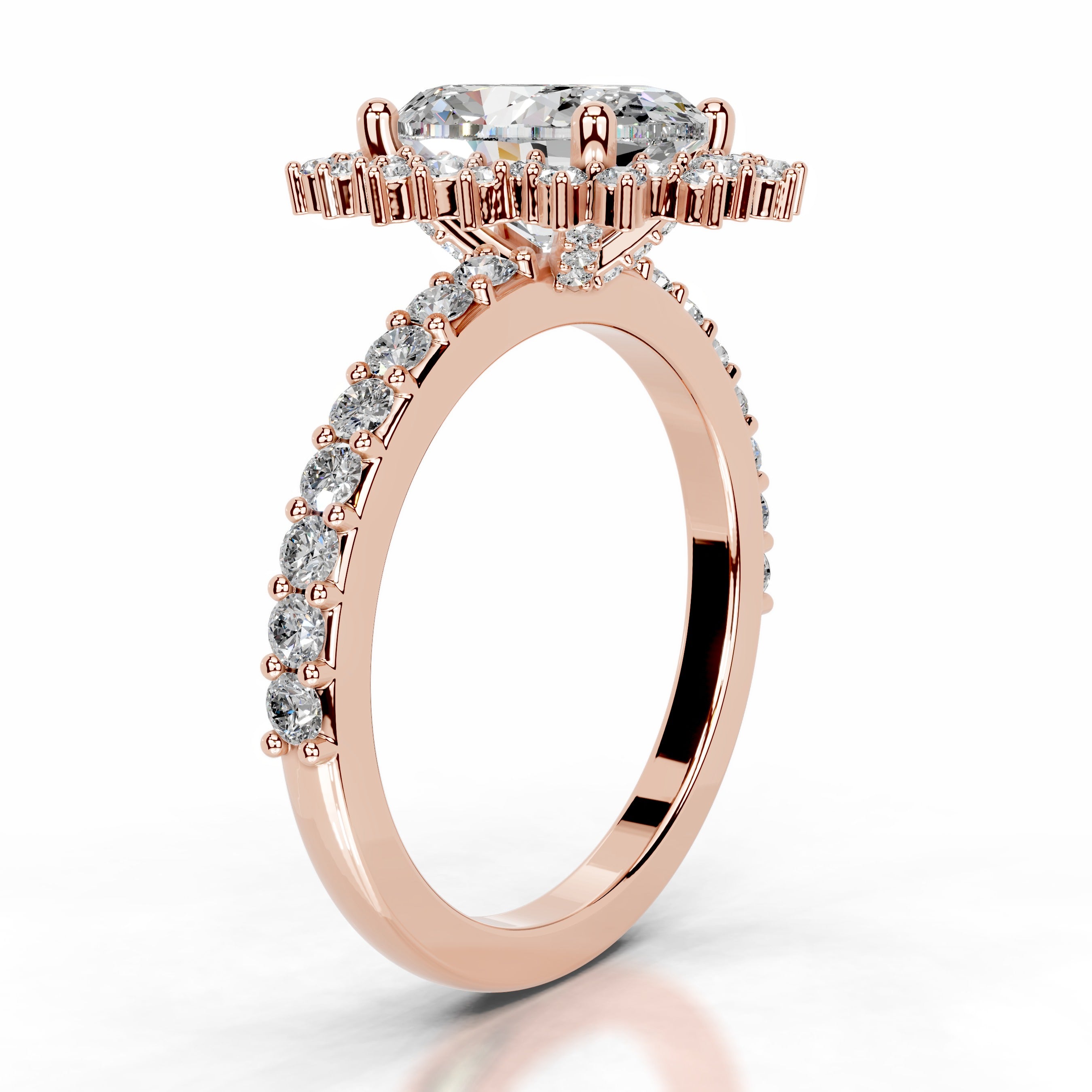 Gertrud Moissanite & Diamonds Ring - 14K Rose Gold