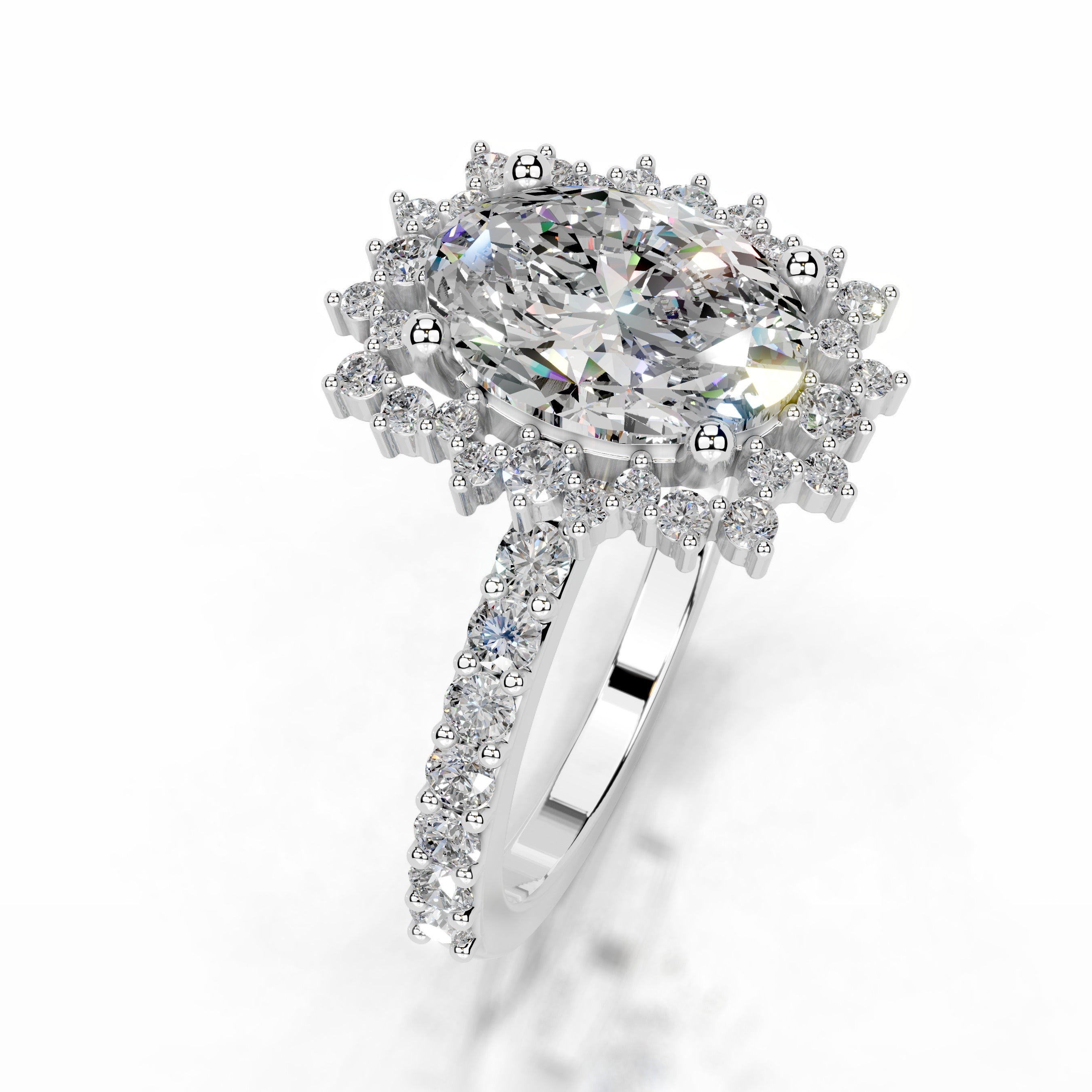 Gertrud Moissanite & Diamonds Ring - Platinum