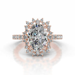 Gertrud Moissanite & Diamond Ring - 14K Rose Gold