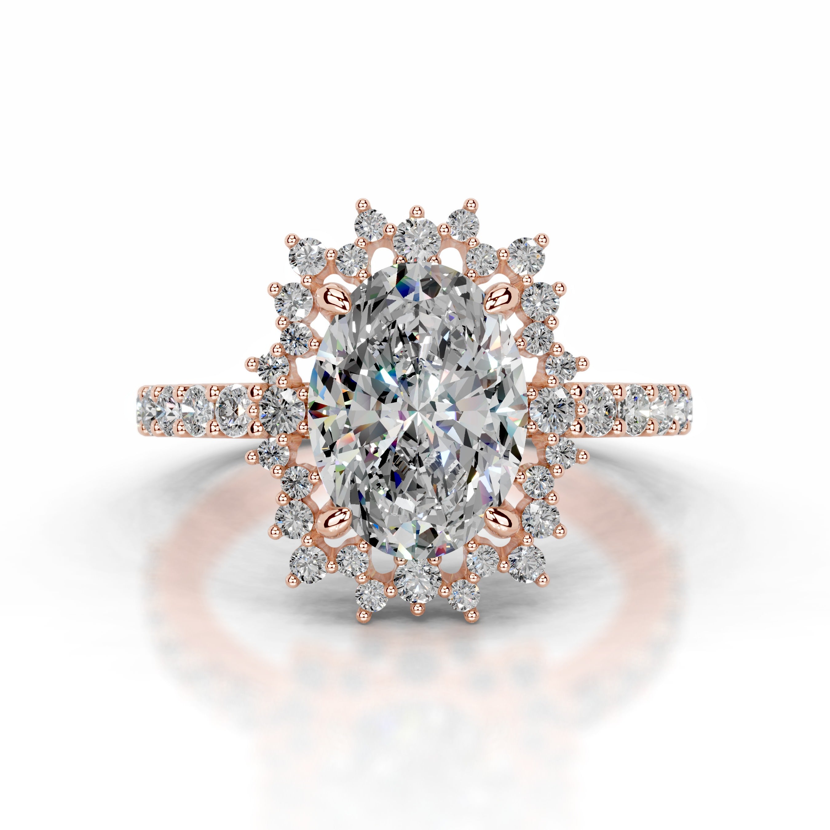 Gertrud Moissanite & Diamonds Ring - 14K Rose Gold