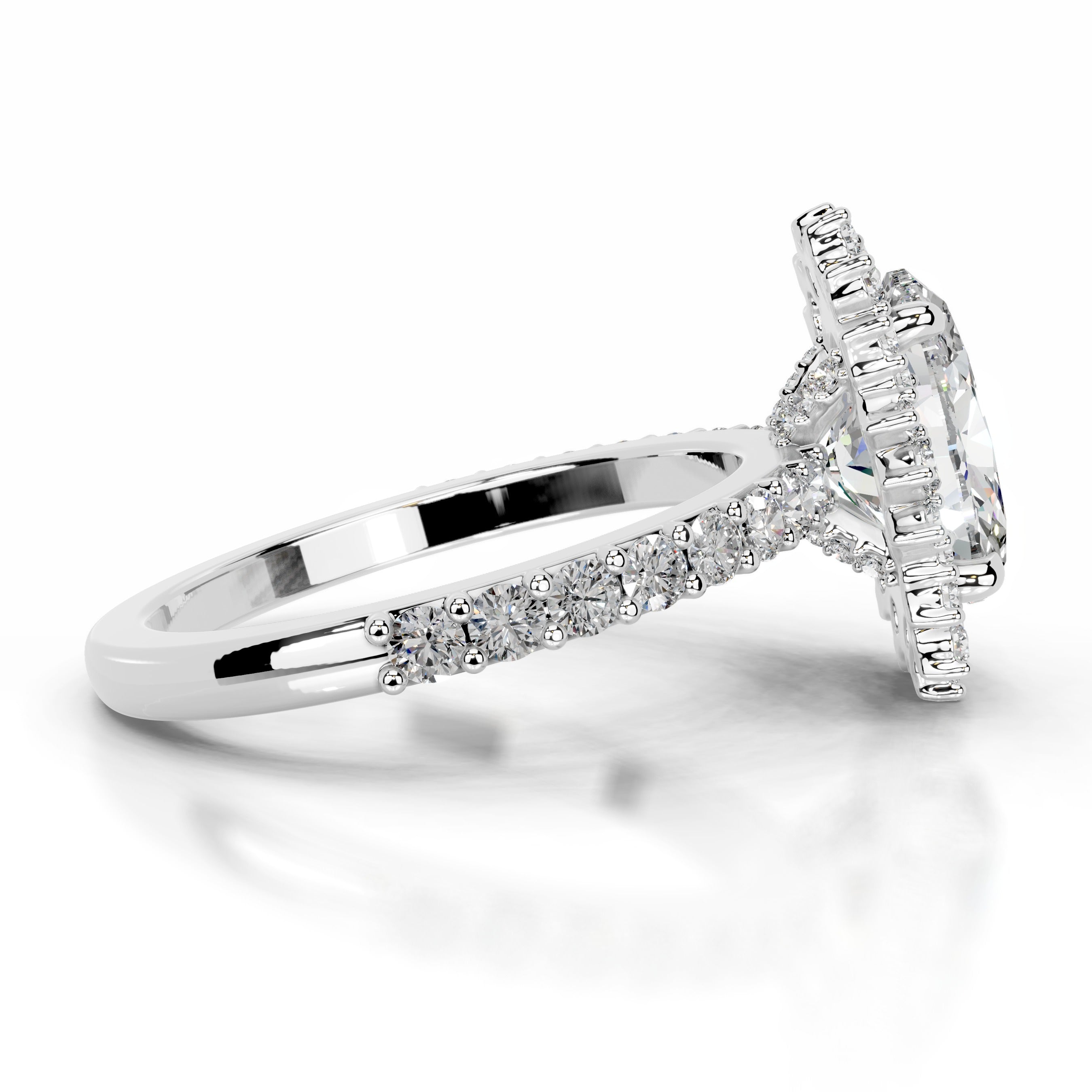 Gertrud Moissanite & Diamonds Ring - 14K White Gold