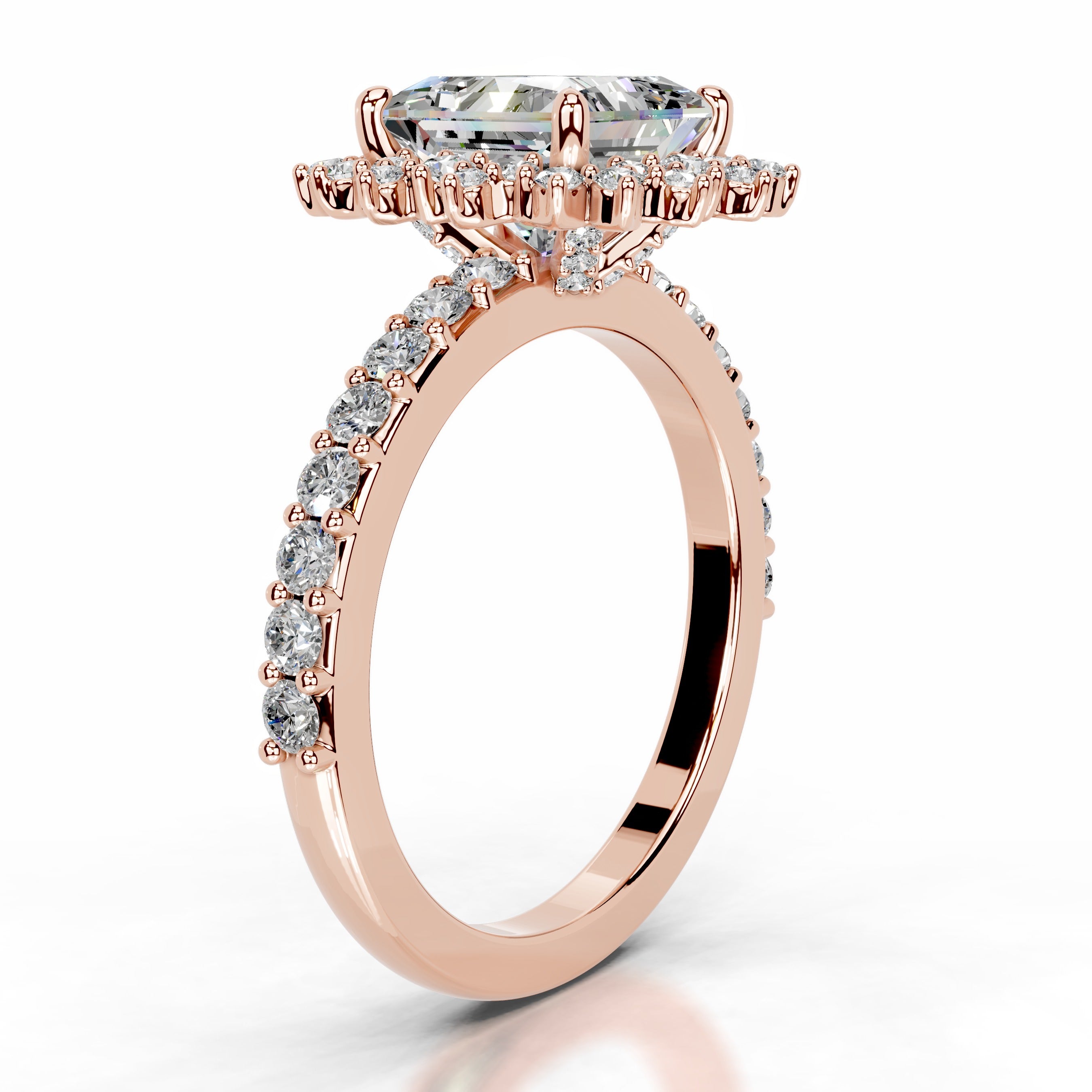 Gyda Moissanite & Diamonds Ring - 14K Rose Gold