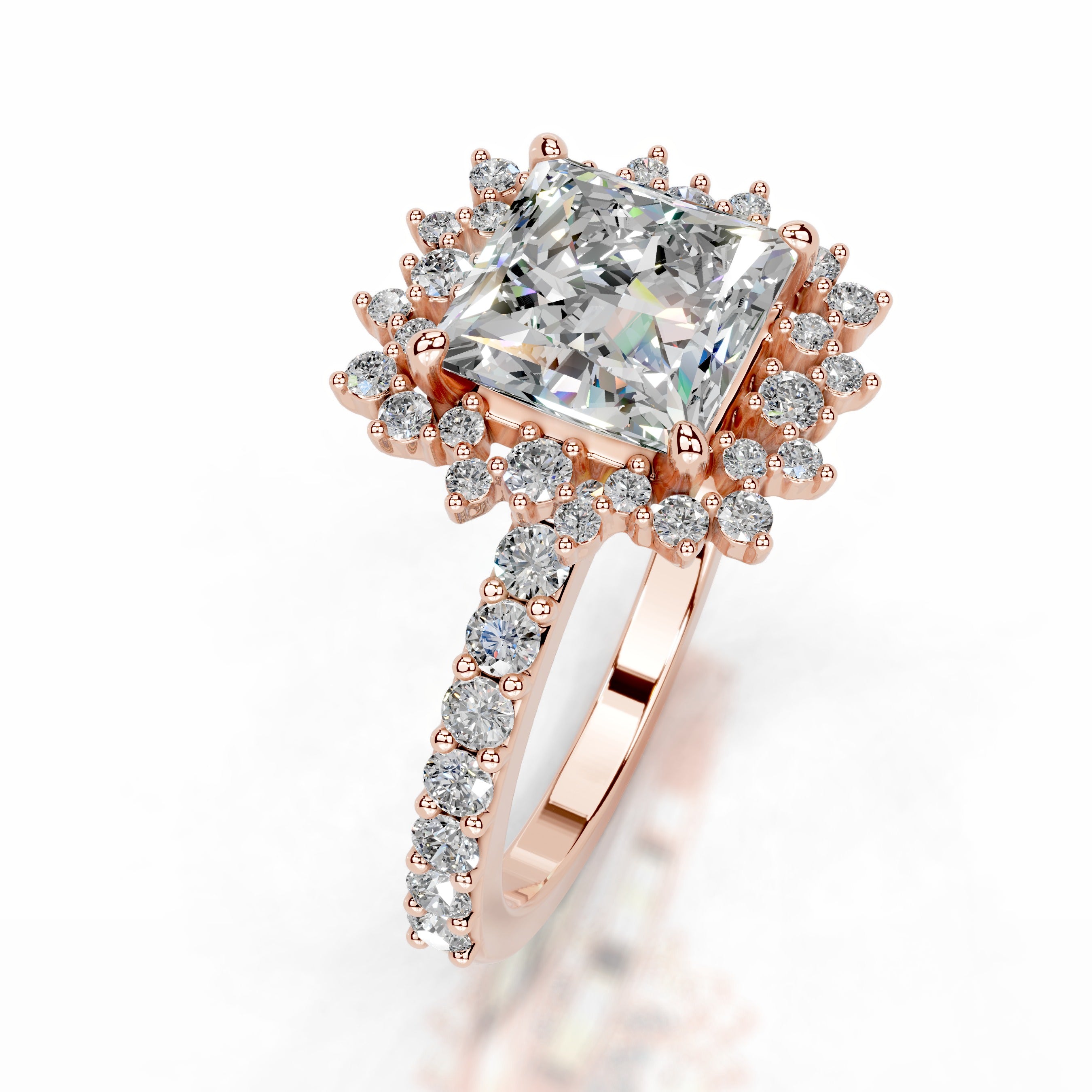 Gyda Moissanite & Diamonds Ring - 14K Rose Gold