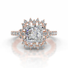 Gyda Moissanite & Diamond Ring - 14K Rose Gold