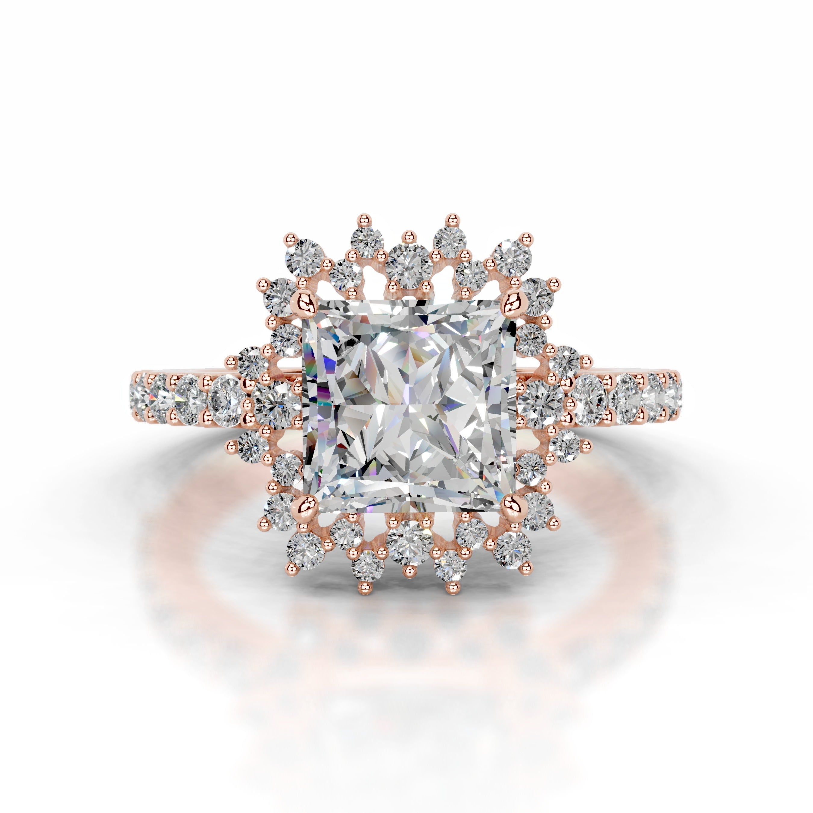 Gyda Moissanite & Diamonds Ring - 14K Rose Gold