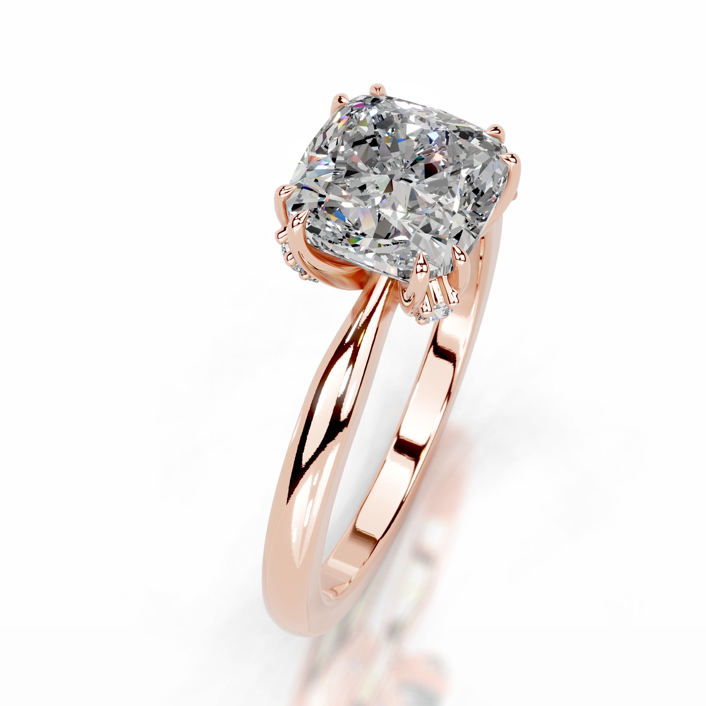 Andora Moissanite & Diamonds Ring  - 14K Rose Gold