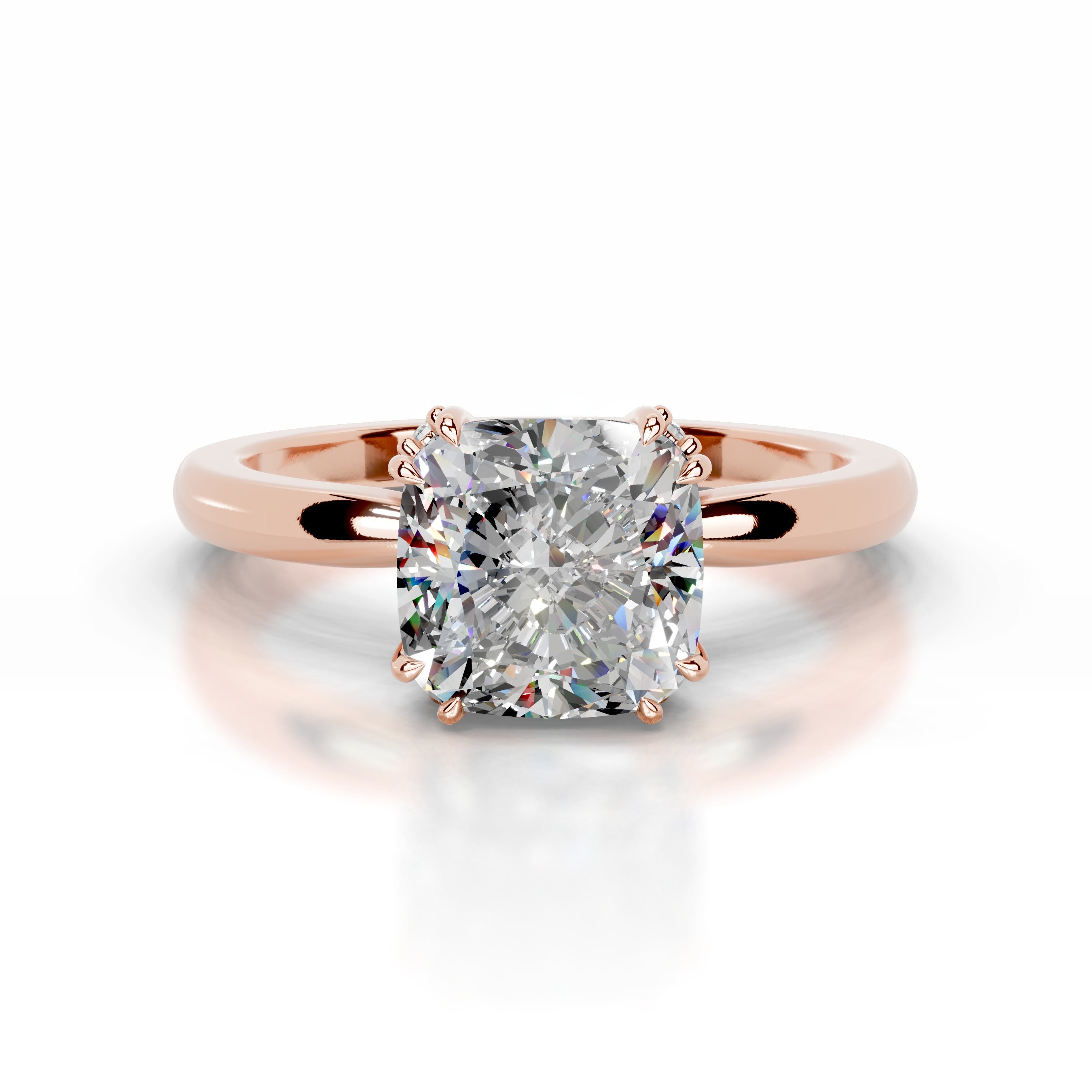 Andora Moissanite & Diamonds Ring  - 14K Rose Gold