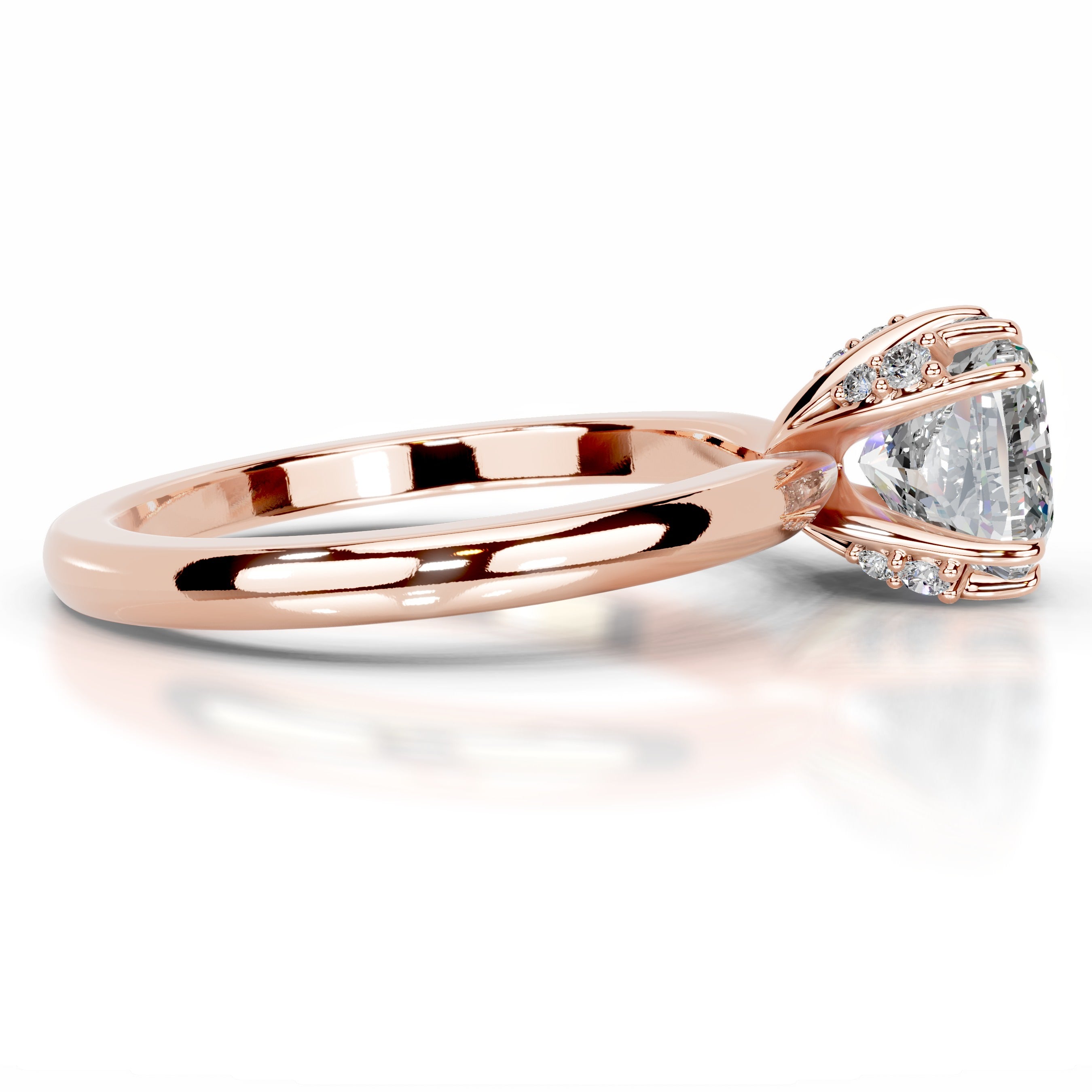 Andora Moissanite & Diamonds Ring  - 14K Rose Gold