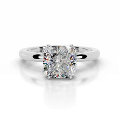 Andora Moissanite & Diamond Ring - 18K White Gold