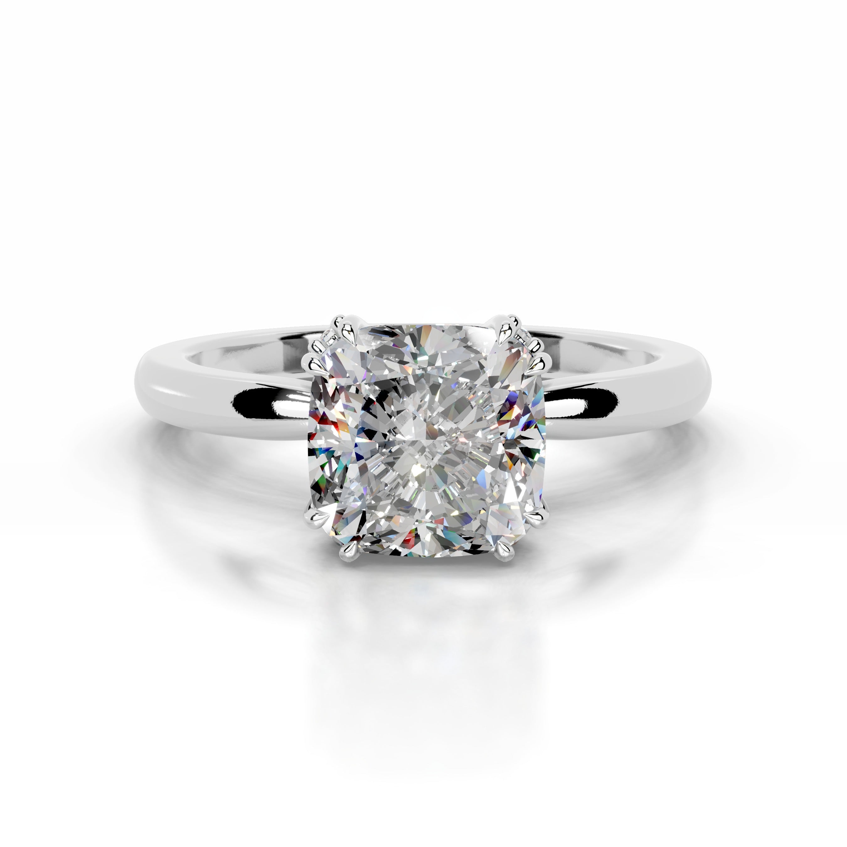 Andora Moissanite & Diamonds Ring  - 18K White Gold