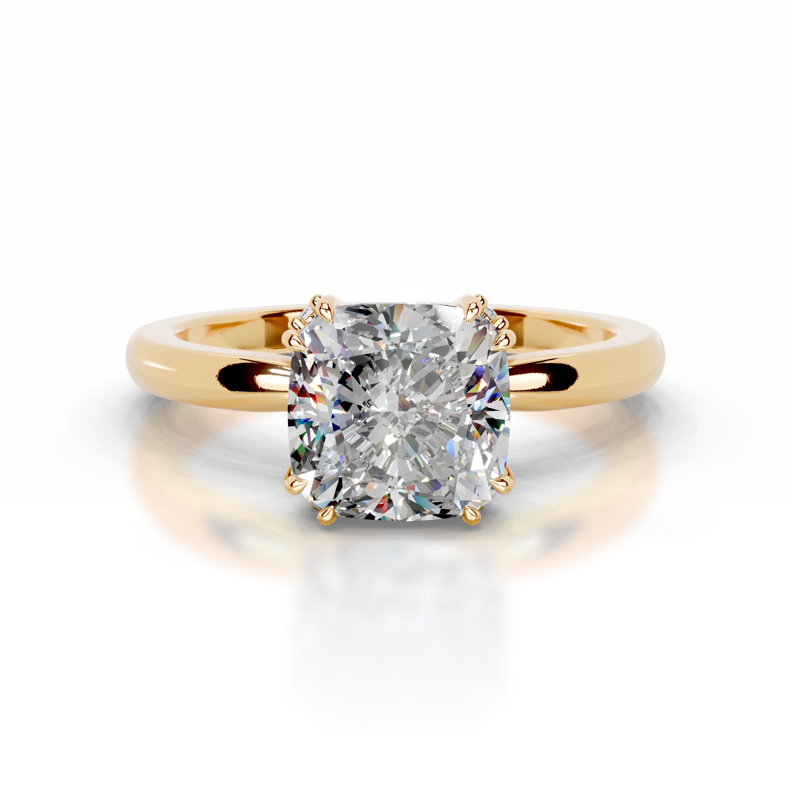 Andora Moissanite & Diamonds Ring  - 18K Yellow Gold