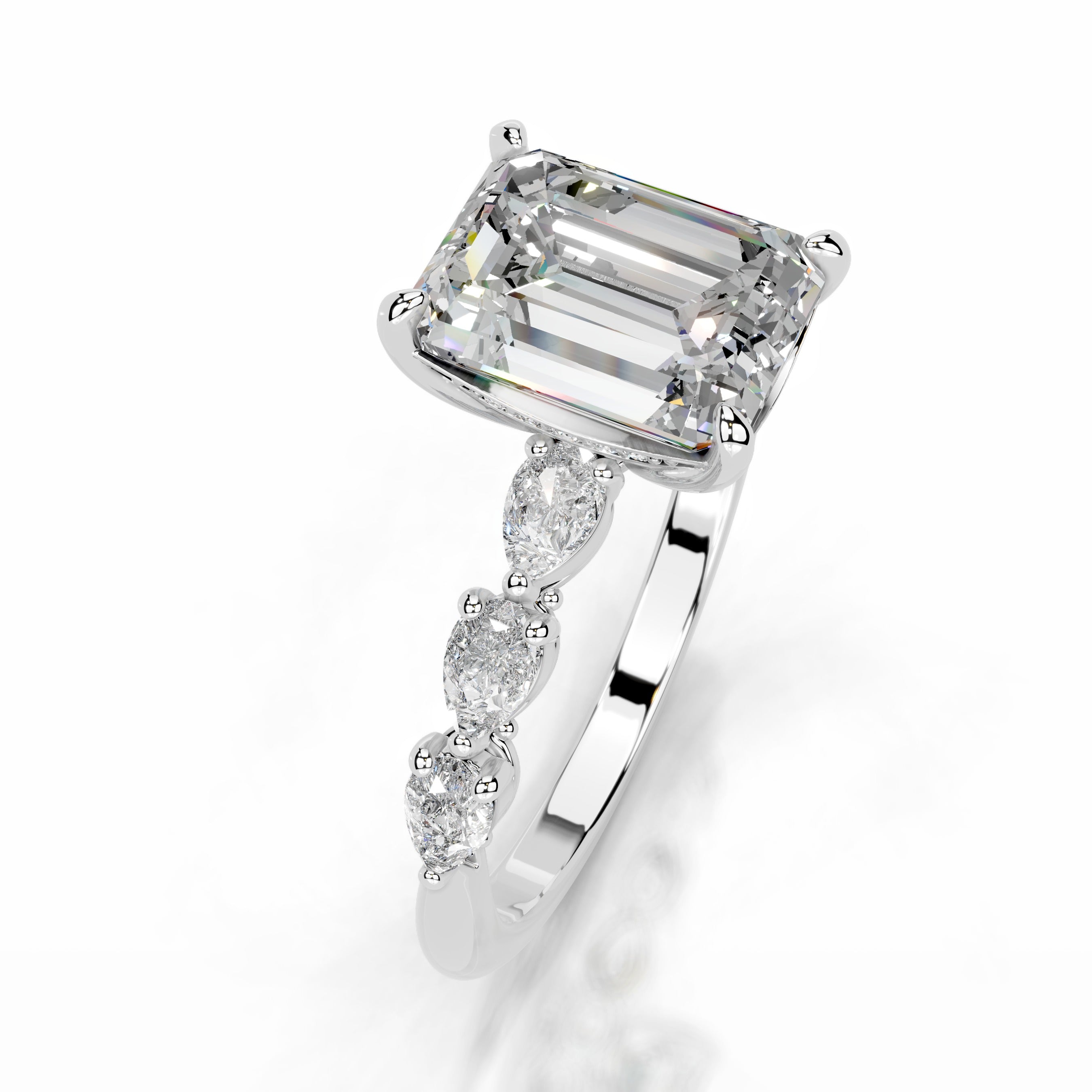 Alinta Moissanite & Diamonds Ring - Platinum