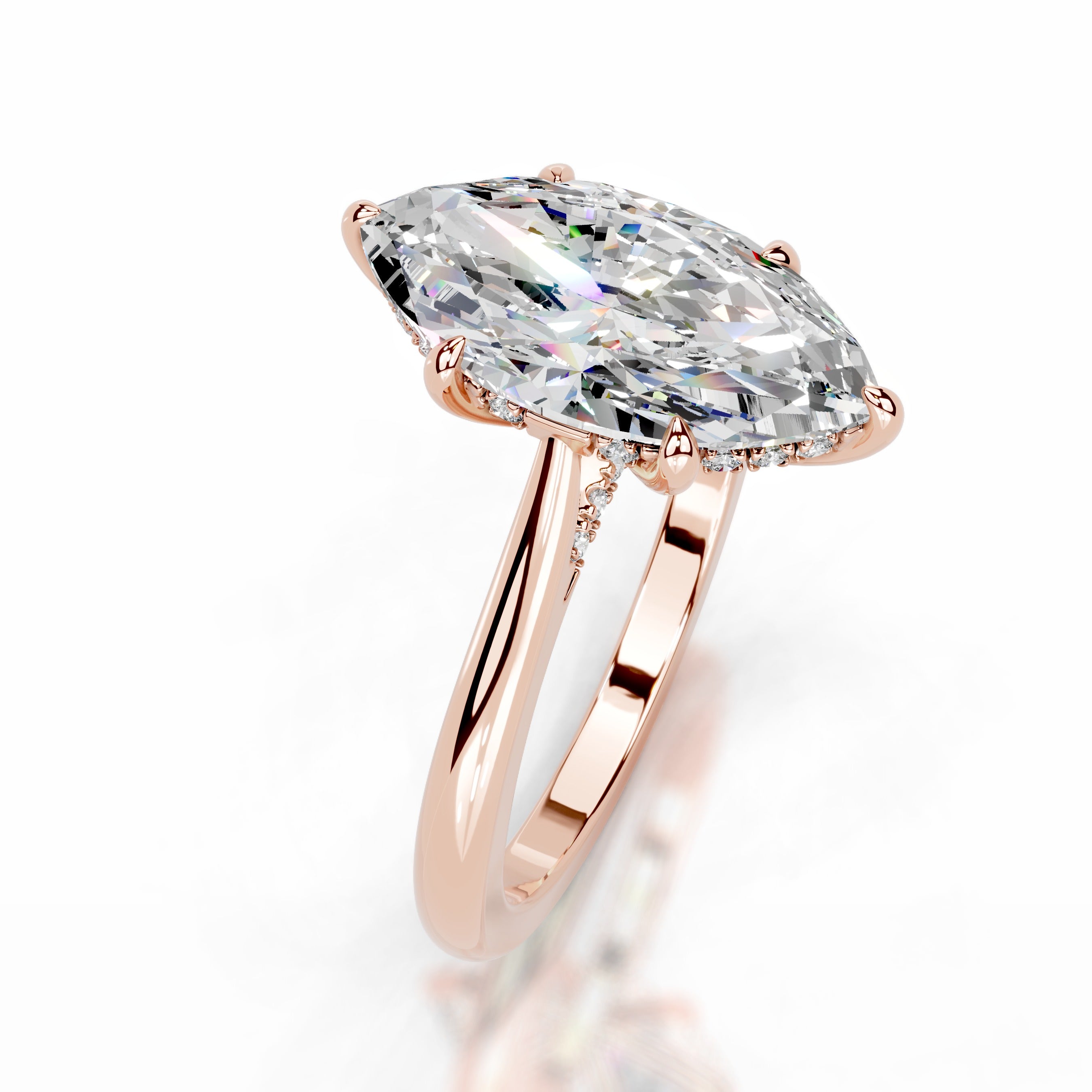 Araluen Moissanite & Diamonds Ring  - 14K Rose Gold