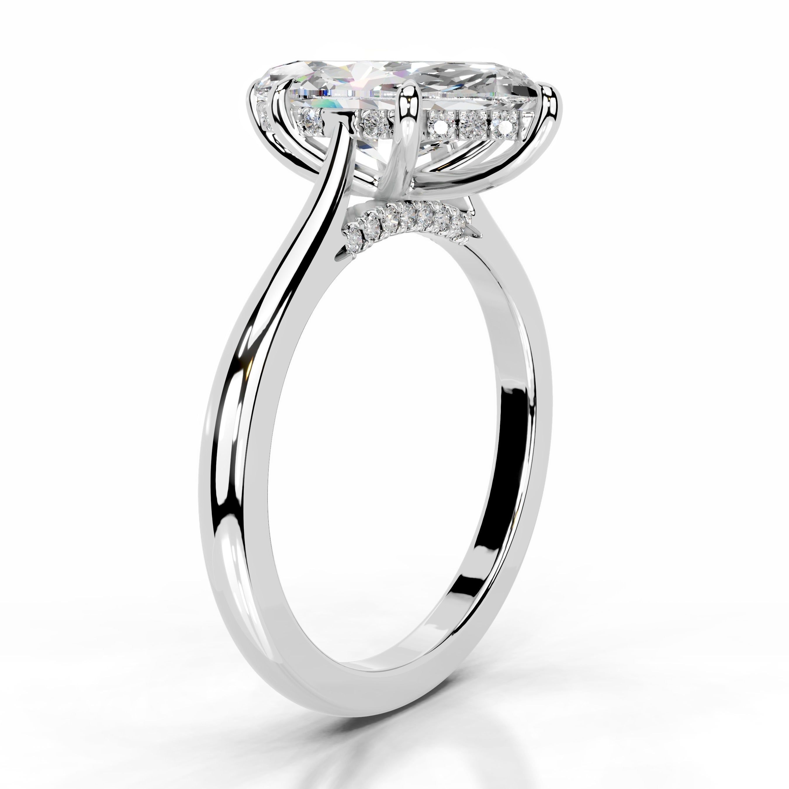 Araluen Moissanite & Diamonds Ring  - 14K White Gold