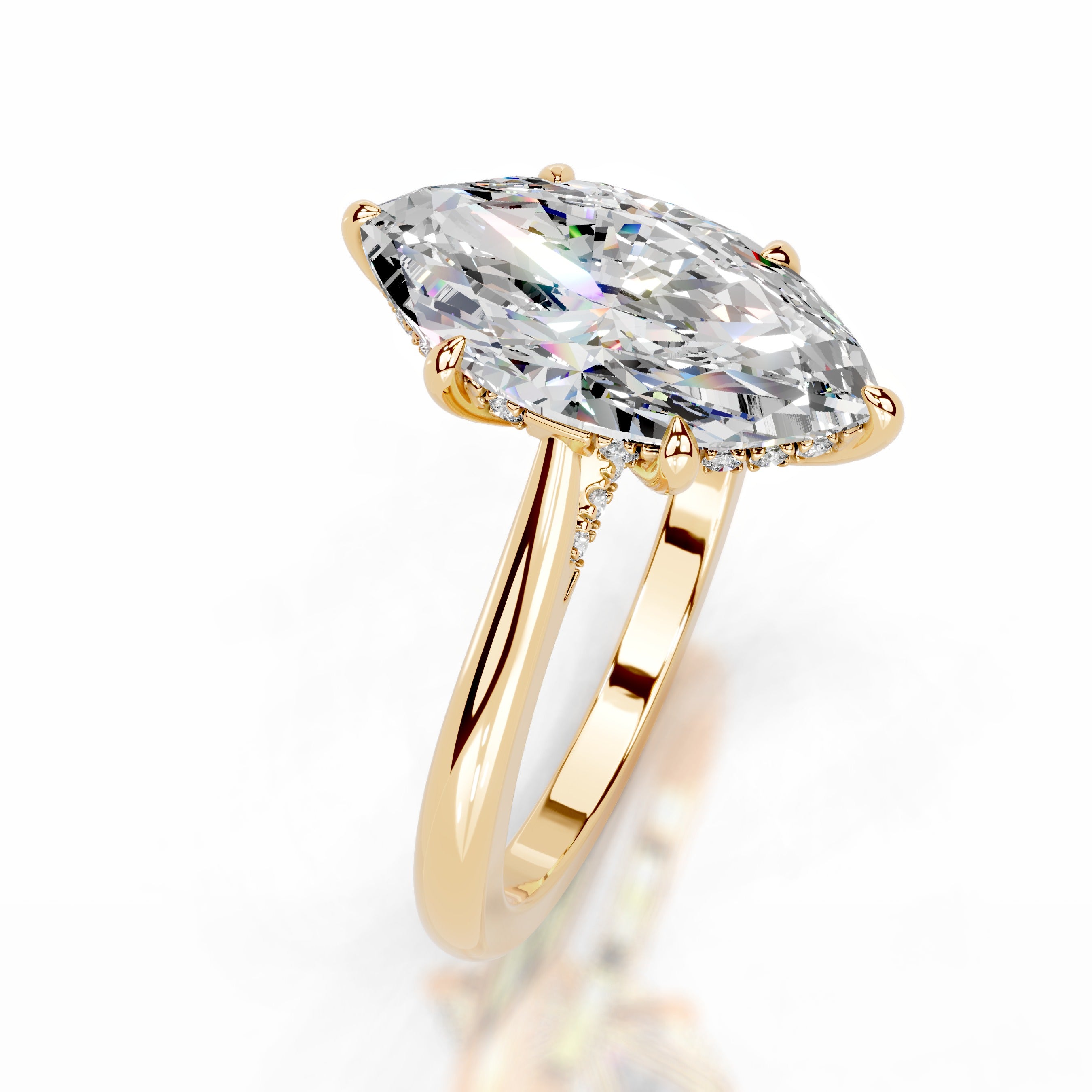 Araluen Moissanite & Diamonds Ring  - 18K Yellow Gold