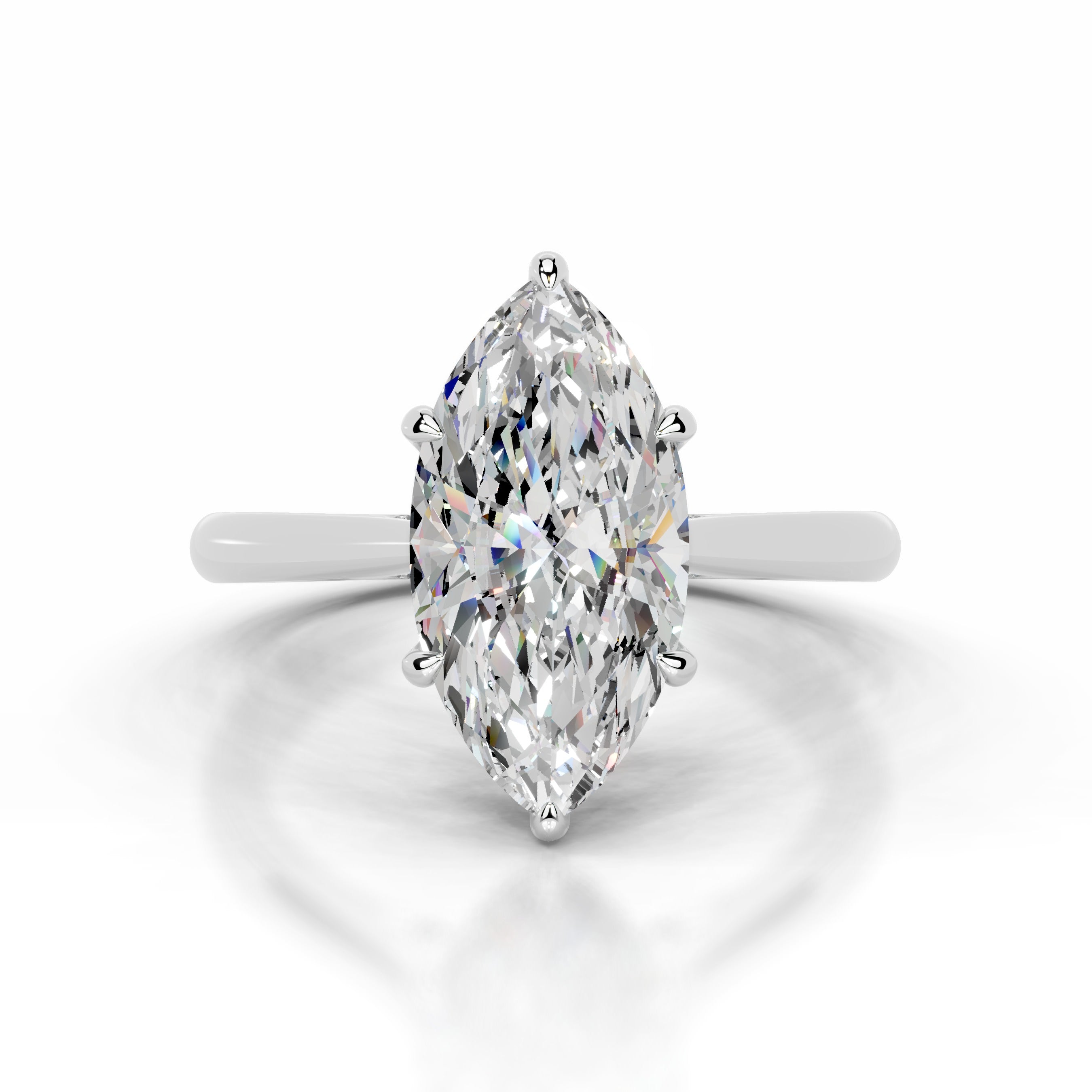 Araluen Moissanite & Diamonds Ring  - 14K White Gold